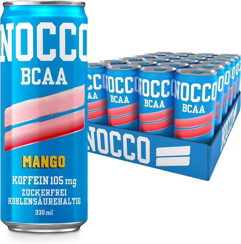 NOCCO BCAA - Bebida Energética Con 180Mg Cafeína, 3000 Mg BCAA, Sin Azúcar, Sin