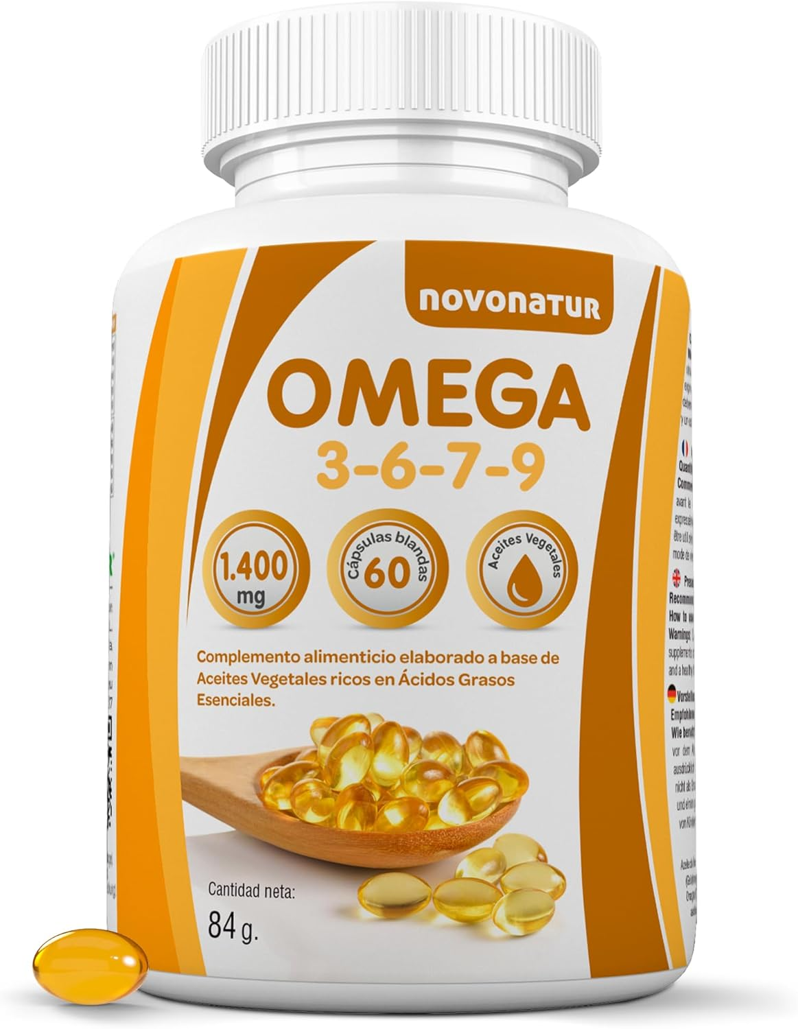 Omega 3 6 7 9, 60 Perlas Enriquecidas Con Aceite De Lino, Onagra, Oliva, Germen