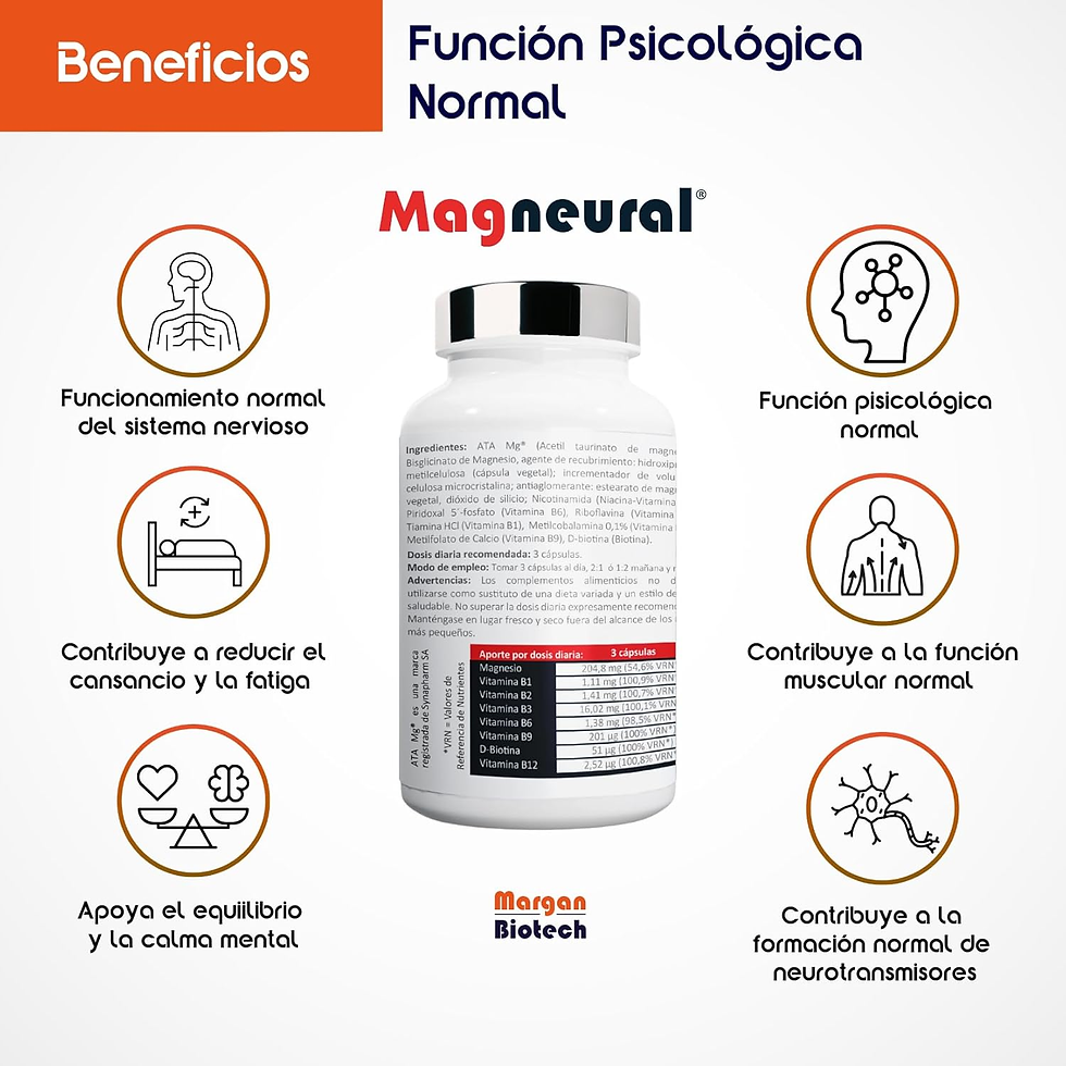 Miniatura: Magneural® De Margan Biotech, 90 Cápsulas | Acetil Taurinato De Magnesio | Bisgl