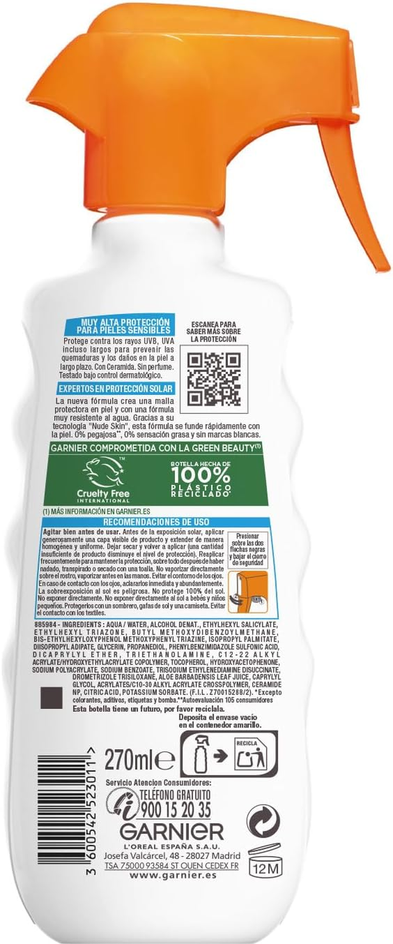 Miniatura: GARNIER - Delial Sensitive Advanced Protector Solar En Spray SPF 50+ Para Pieles