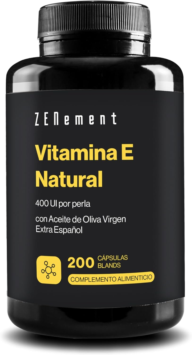 Vitamina E Natural 400 UI, 200 Perlas (7 Meses De Suministro) | Potente Antioxid