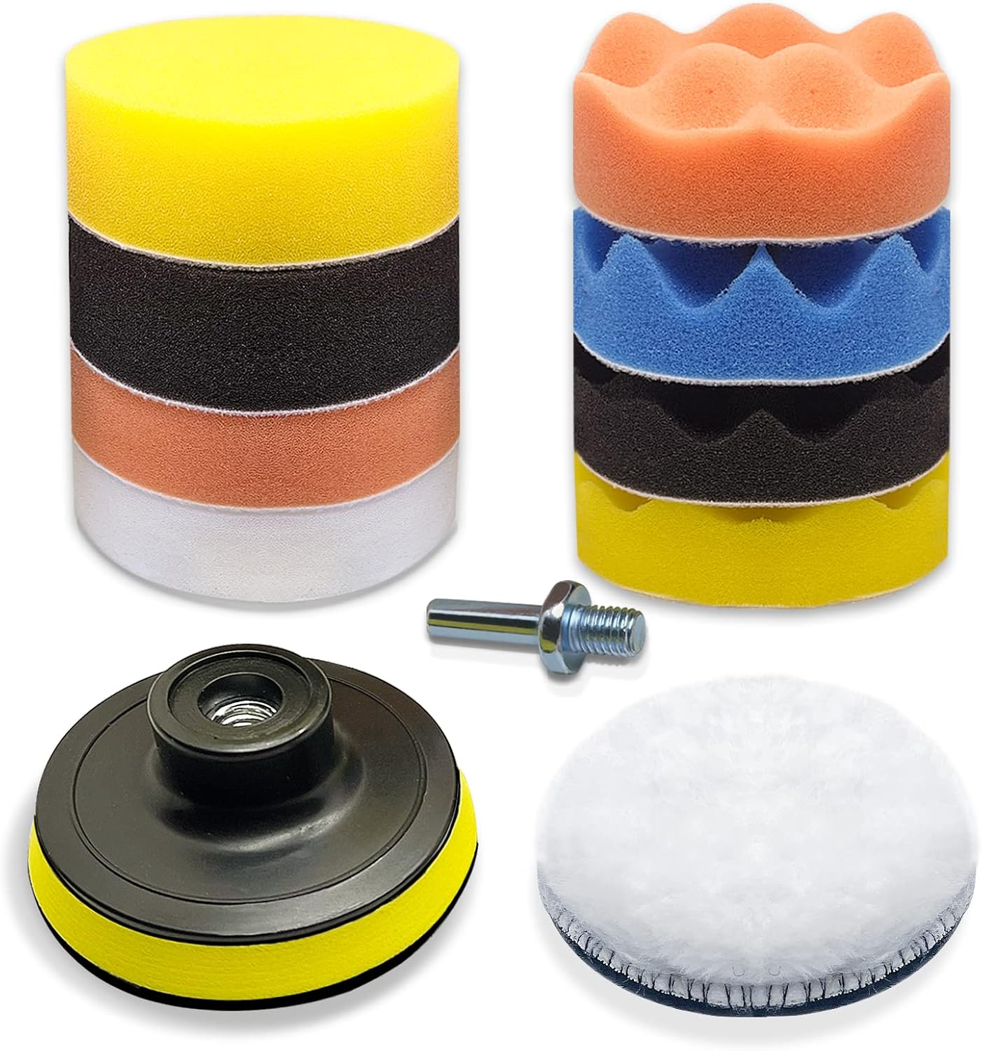 Esponja Pulir Para Coche, Kit De Esponja De Pulido, Adaptador De Taladro Y Almoh