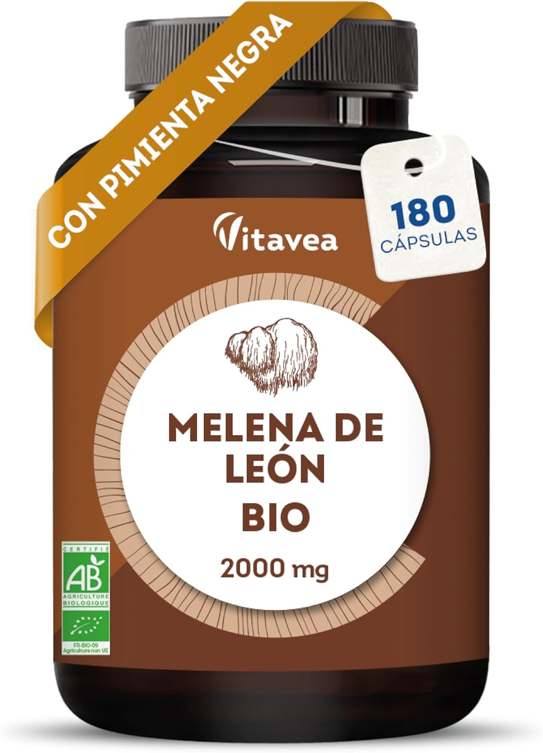 Melena De León BIO 2000 Mg – Lion’S Mane Hericium Erinaceus – 180 Cápsulas Vegan