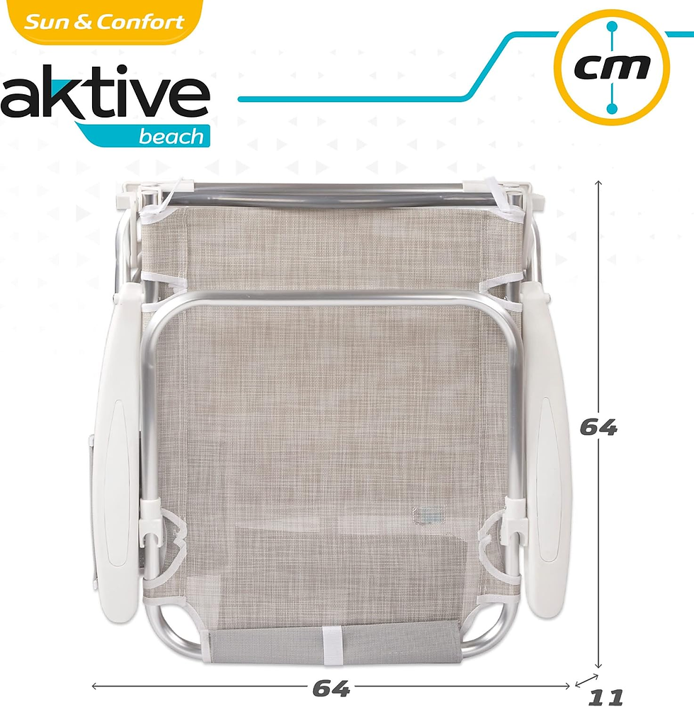 Miniatura: AKTIVE 62262 - Pack De 2 Sillas Plegables Multiposición Para Playa, Jardín, Terr