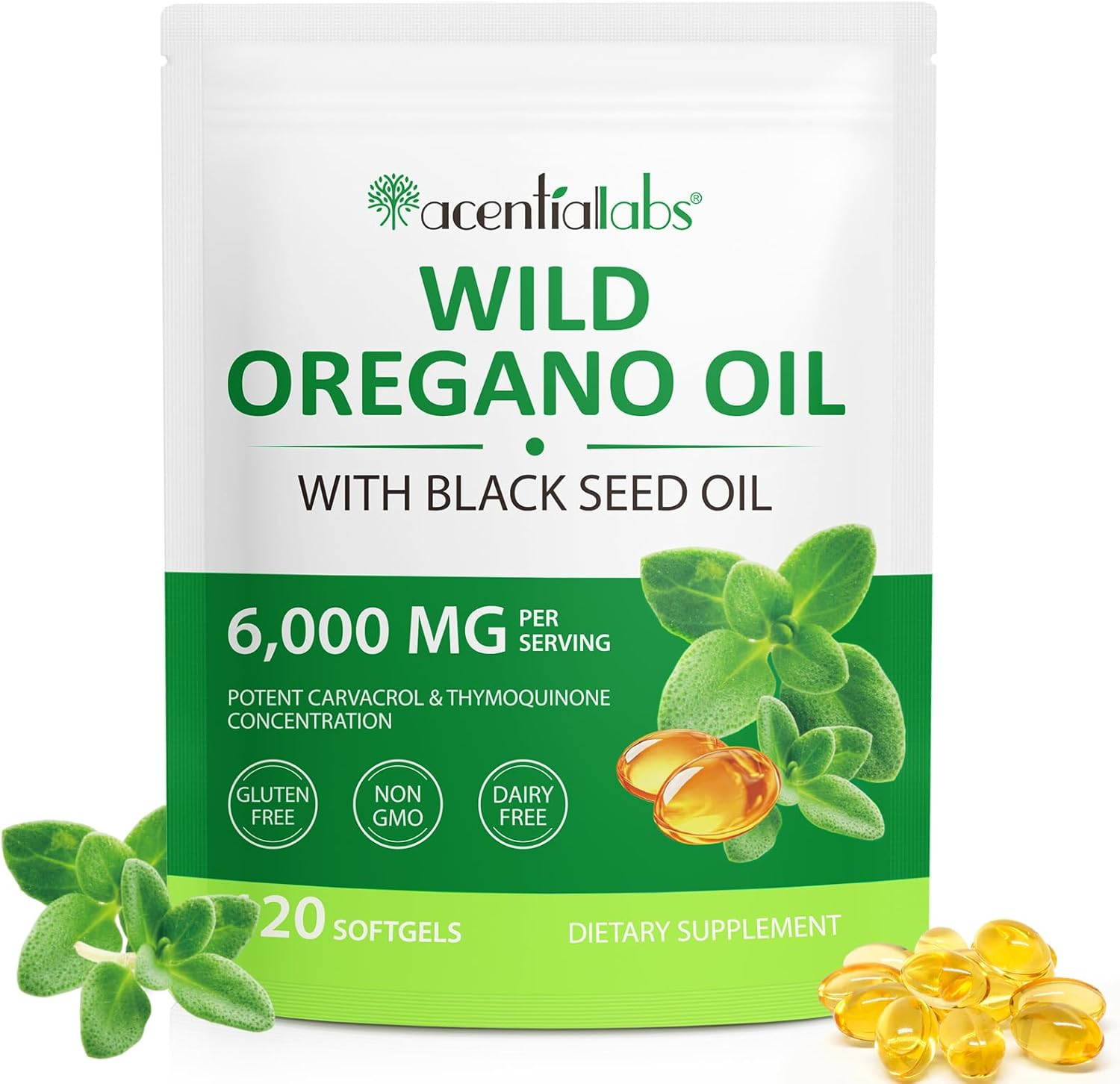 Aceite De Oregano Capsulas, Oil of Oregano with Black Seed Oil