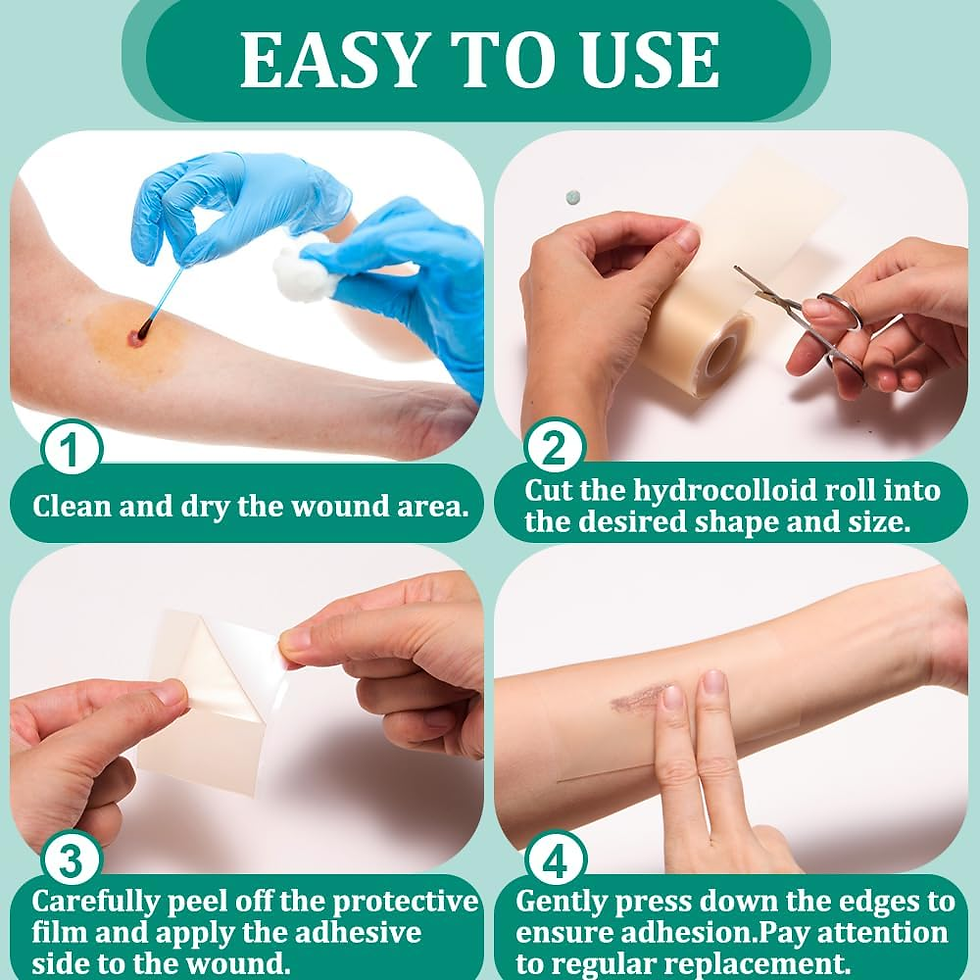 Miniatura: Apósitos Hidrocoloides Rollo 5Cmx150Cm, Hydrocolloid Roll Tape Vendas Apósitos A