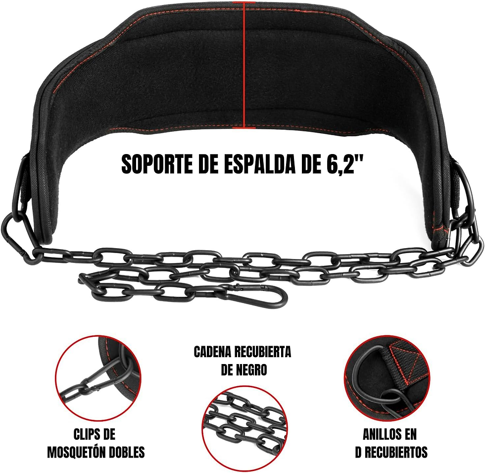 Miniatura: Cinturón De Levantamiento De Pesas De Alta Resistencia Cadena Ajustable De 36" S