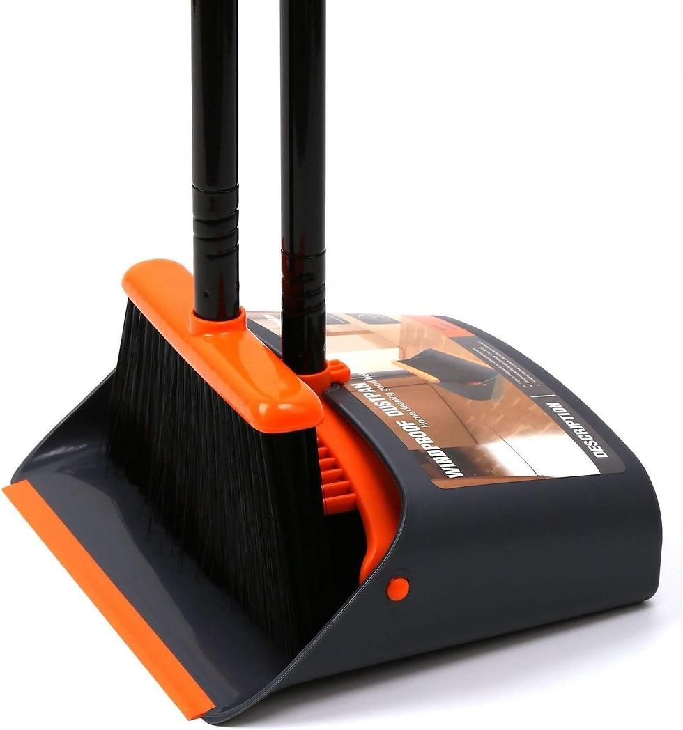 Miniatura: Broom and Dustpan Set for Home,Upright Broom and Dustpan Combo Sweep Set…