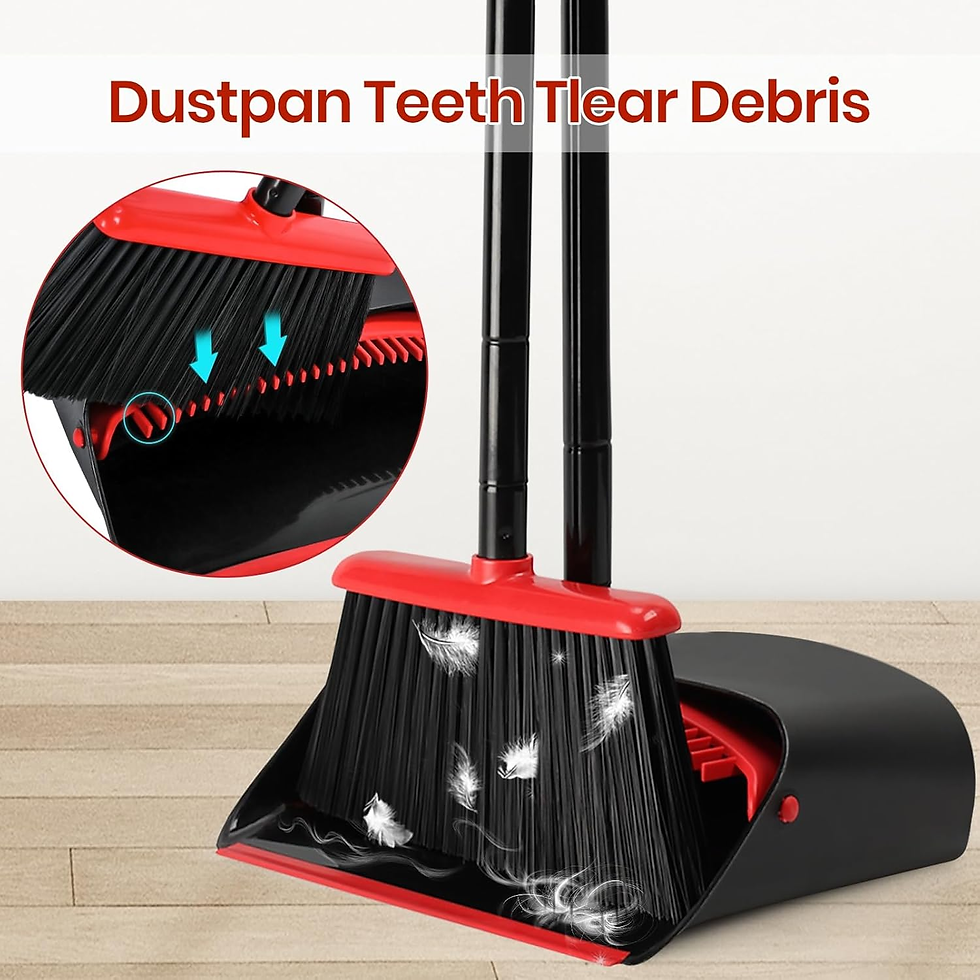 Miniatura: Broom and Dustpan Set for Home,Upright Broom and Dustpan Combo Sweep Set…