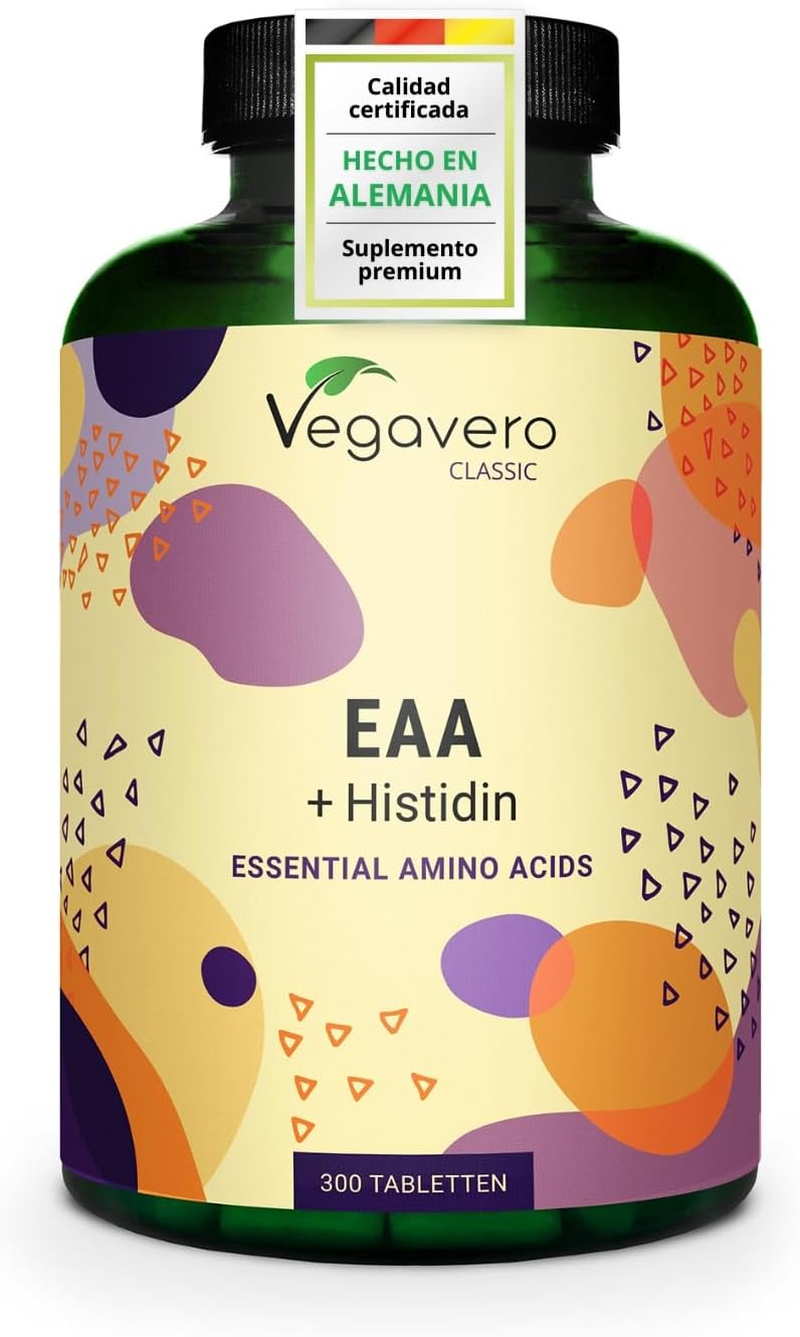EAA Aminoácidos Esenciales Vegavero | BCCAS Aminoacids | 300 Comprimidos | 9 Ami
