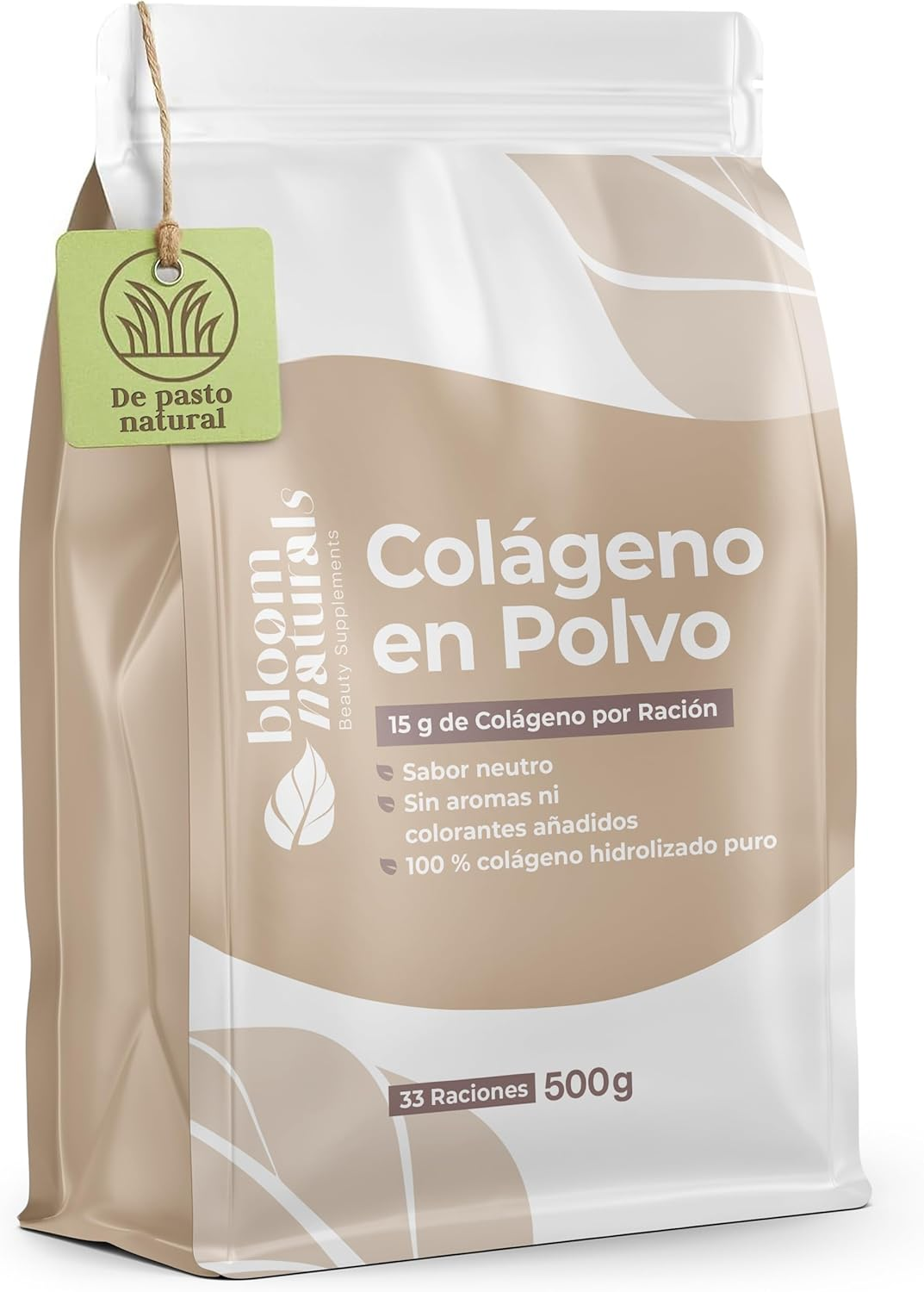 Colágeno En Polvo 500G - 15G Por Ración - 100% Colageno Hidrolizado Puro, Sabor