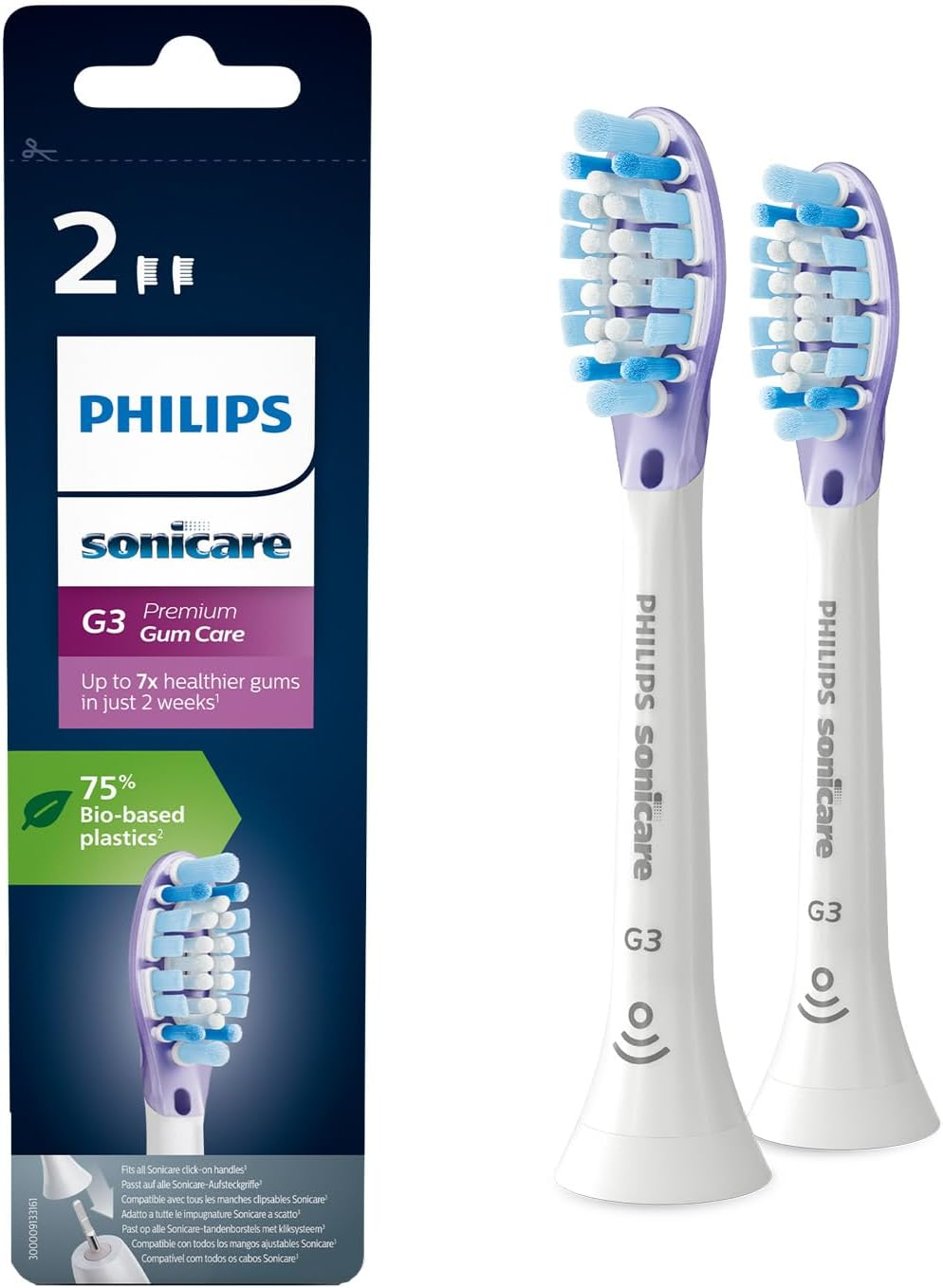 Philips Sonicare HX9052/17 - Pack De Dos Cabezales Cuidado De Las Encías, Con Te