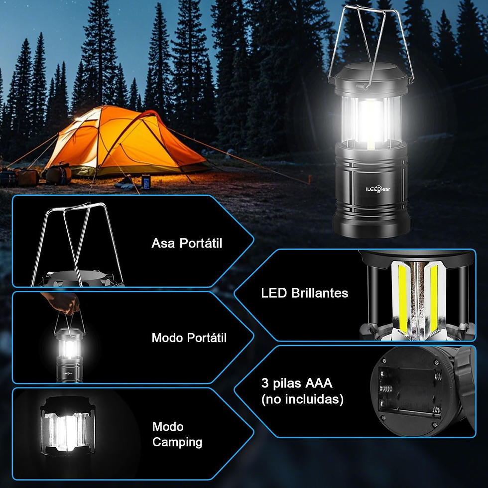 Miniatura: Paquete De 2 Linternas LED Para Acampar, Lampara Camping, Kit De Supervivencia P