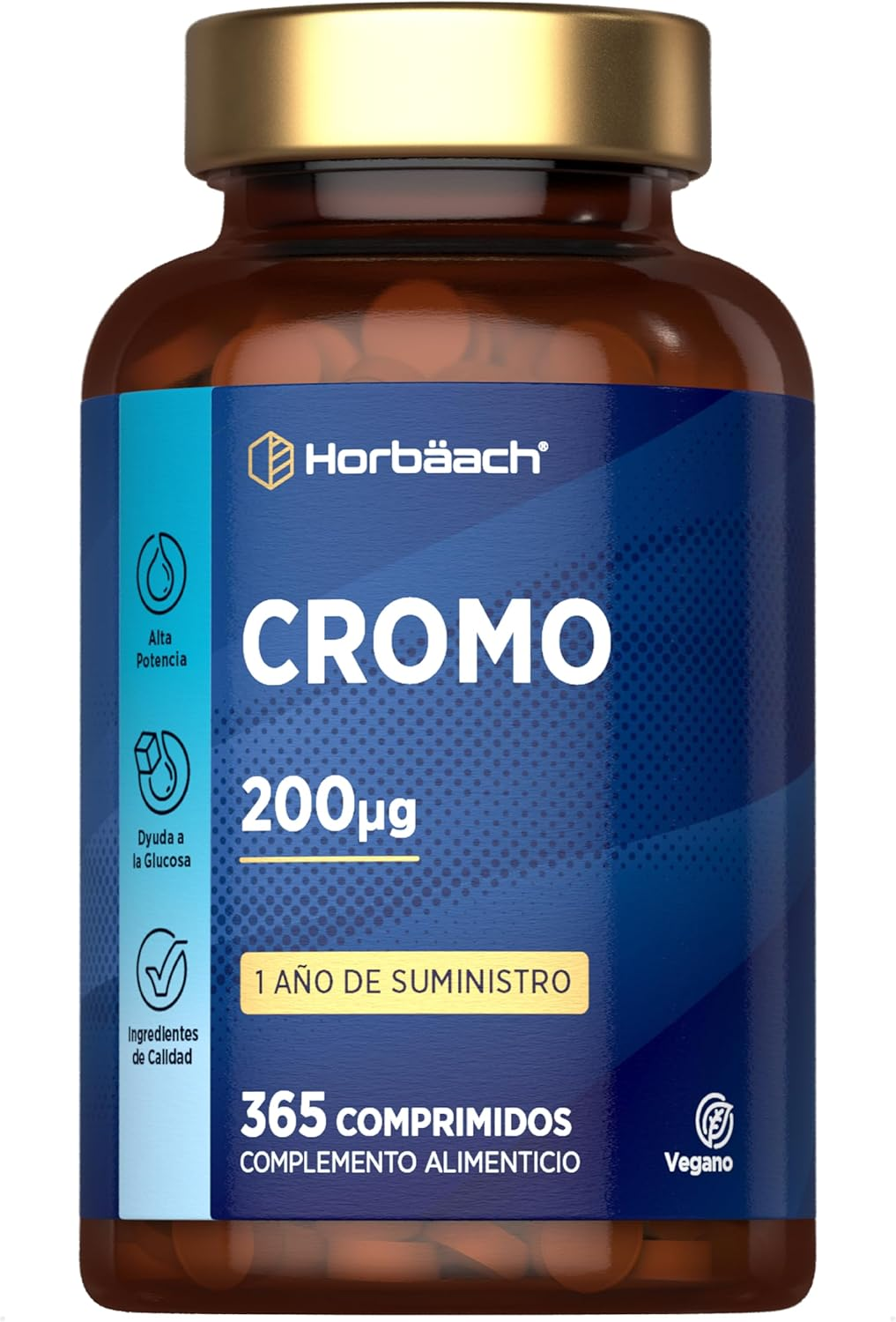 Cromo Picolinato 200 Mcg De Alta Dosificación Por Comprimido | 1 Año De Suminist
