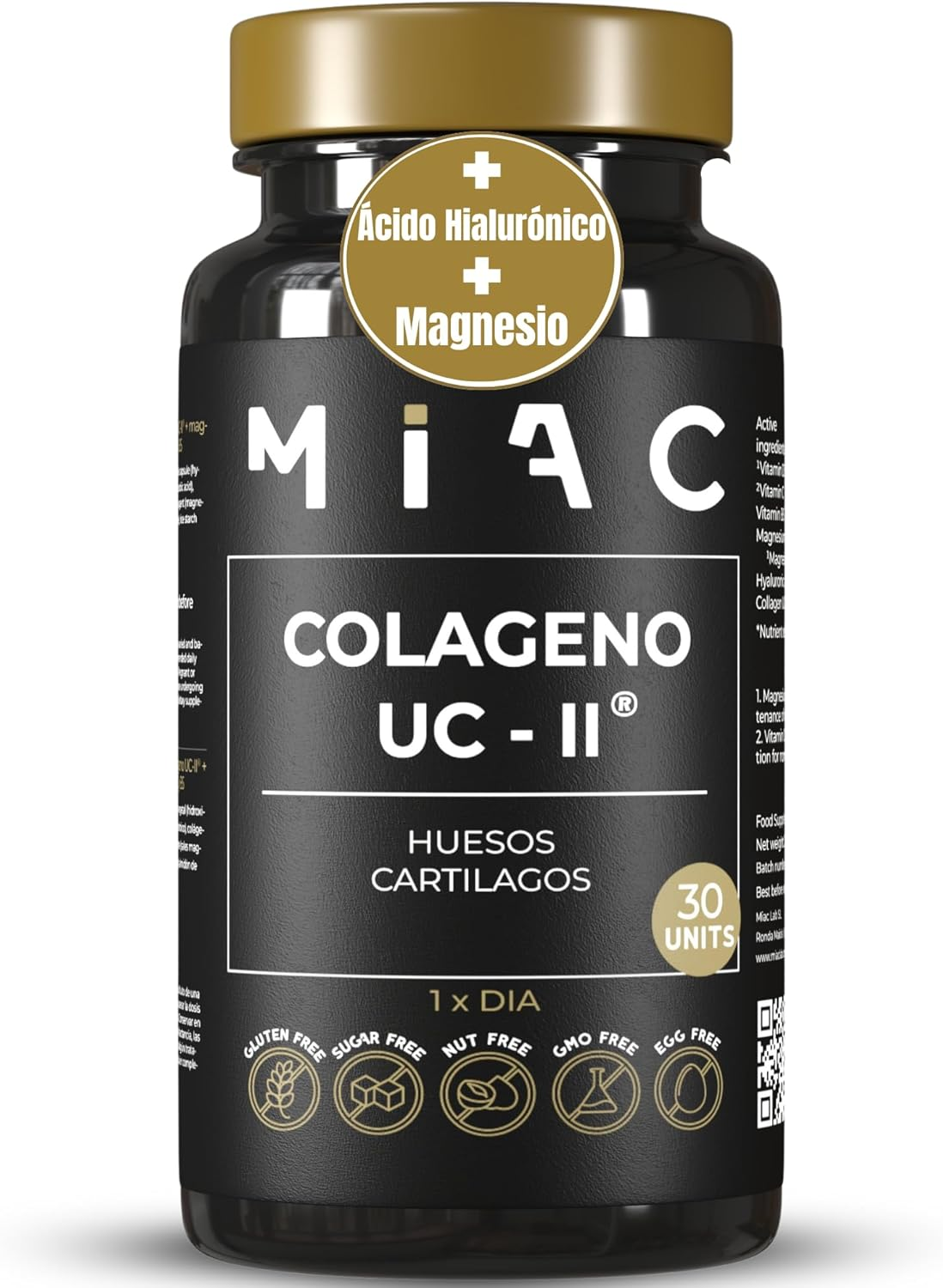 Colágeno Tipo 2 40 Mg UC-II Colageno Con Magnesio Y Acido Hialuronico + Vitamina