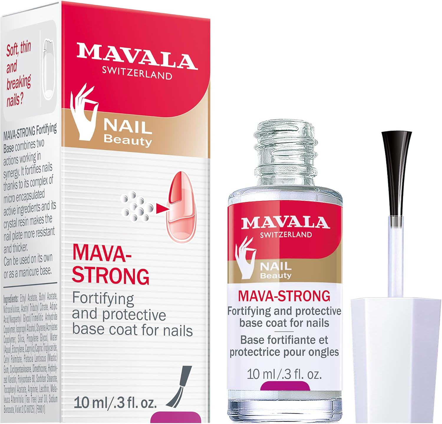 MAVALA - Mava-Strong 10 Ml, Base Fortalecedora Y Protectora Para Uñas, Naturales
