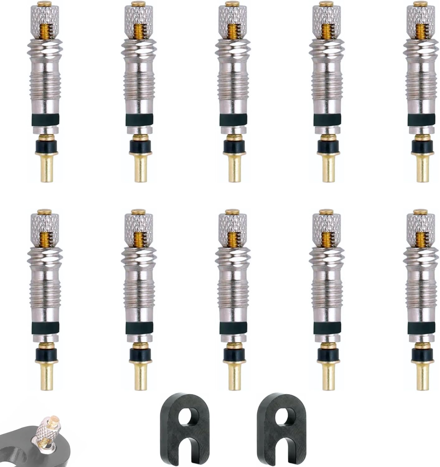 Set 10 Obuses Válvula Presta 2 Llaves De Obús | Repuesto Válvulas Tubeless Bicic