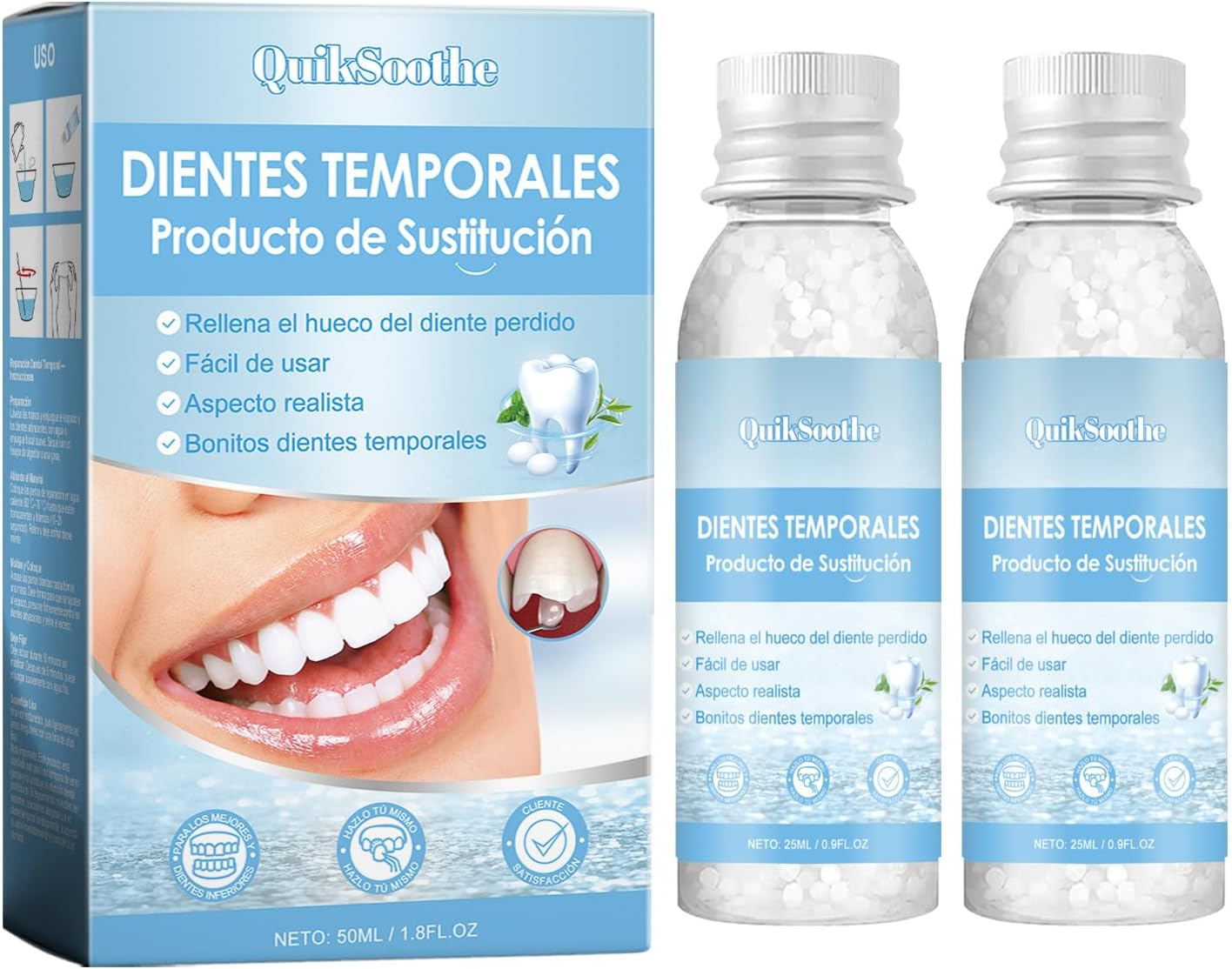 Kit De Empastes Dentales Temporales De 2 Piezas, Kit De Reparación De Relleno De