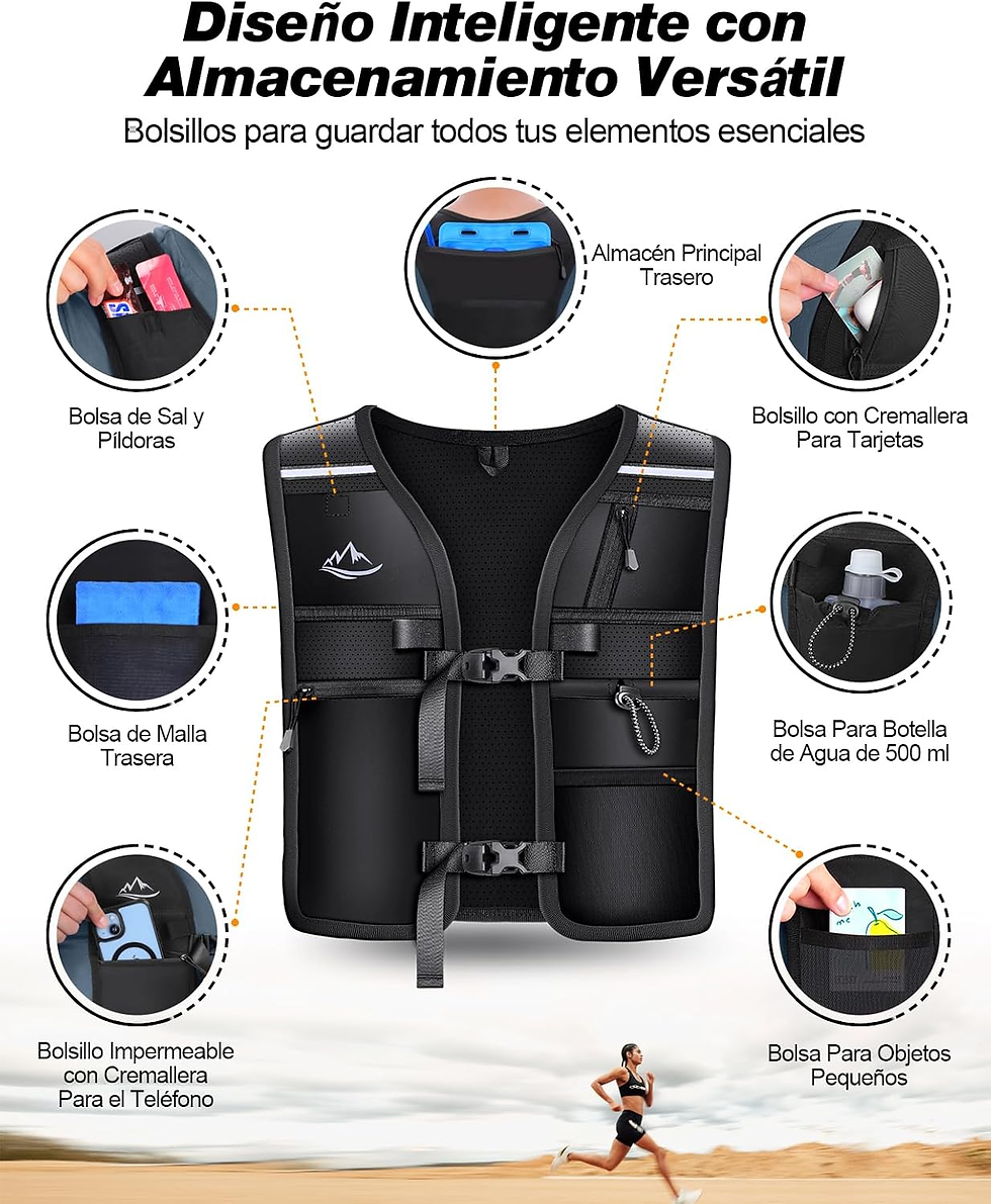Miniatura: Chaleco Running Ligero, Mochila Hidratacion Trail Running Con Múltiples Bolsillo