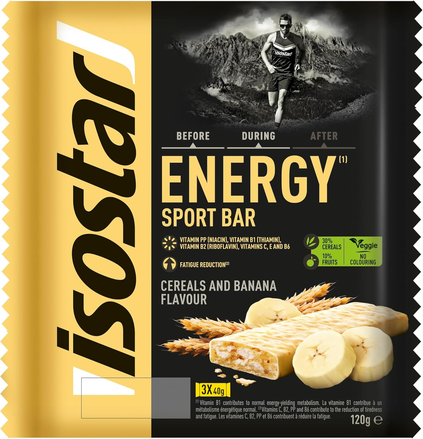 Isostar, Barritas Energy Sport Con Niacina, Vitaminas B1, B2, C, E Y B6. Ayudan