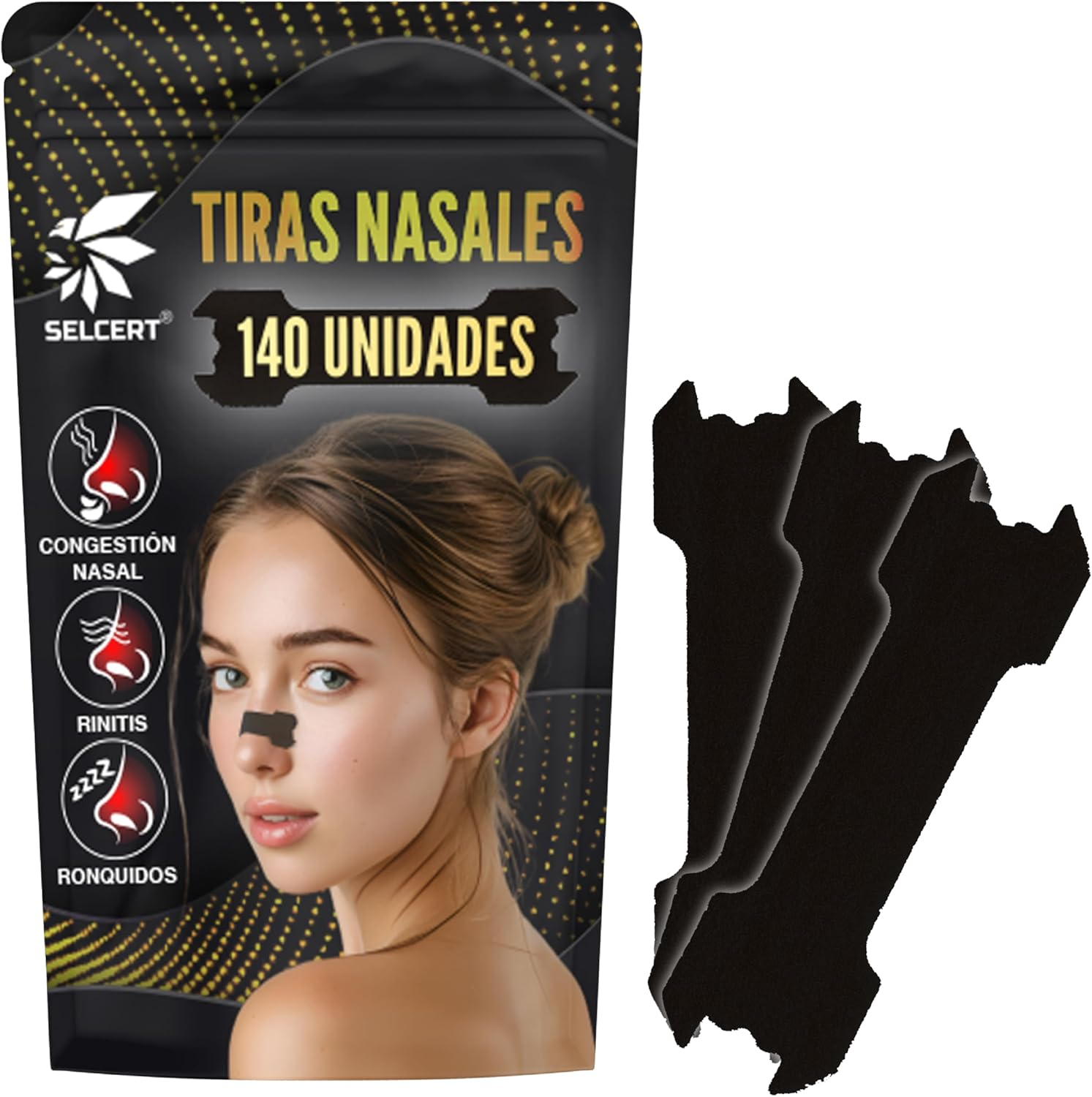 Tiras Nasales Antironquidos Super Pack De 140 Piezas Para Dormir Mejor Y Facilit