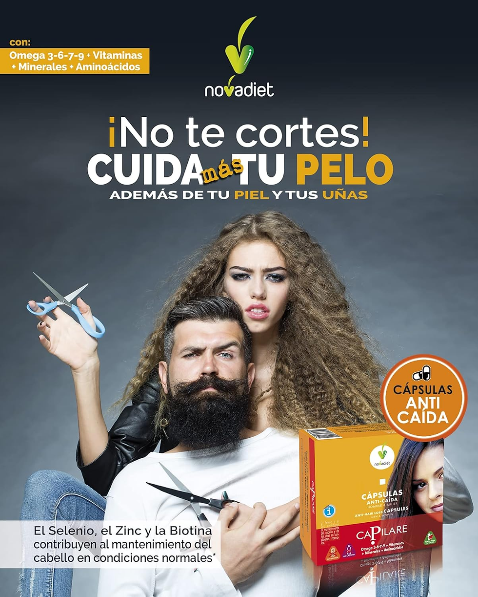 Miniatura: Novadiet - CAPILARE Cápsulas Con Zinc, Selenio, Riboflavina, Biotina, Ayuda a La