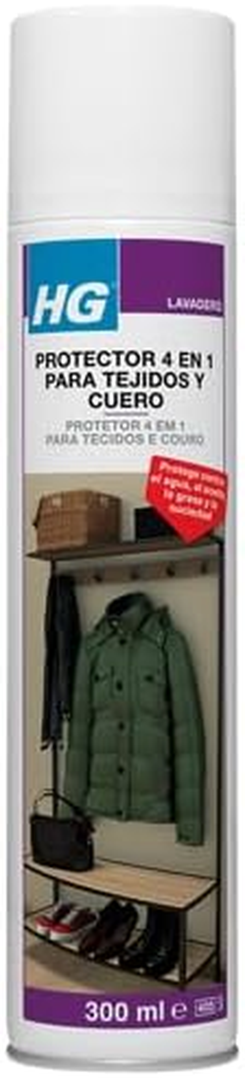 HG Protector 4 En 1 Para Tejidos Y Cuero - Spray De 300 Ml