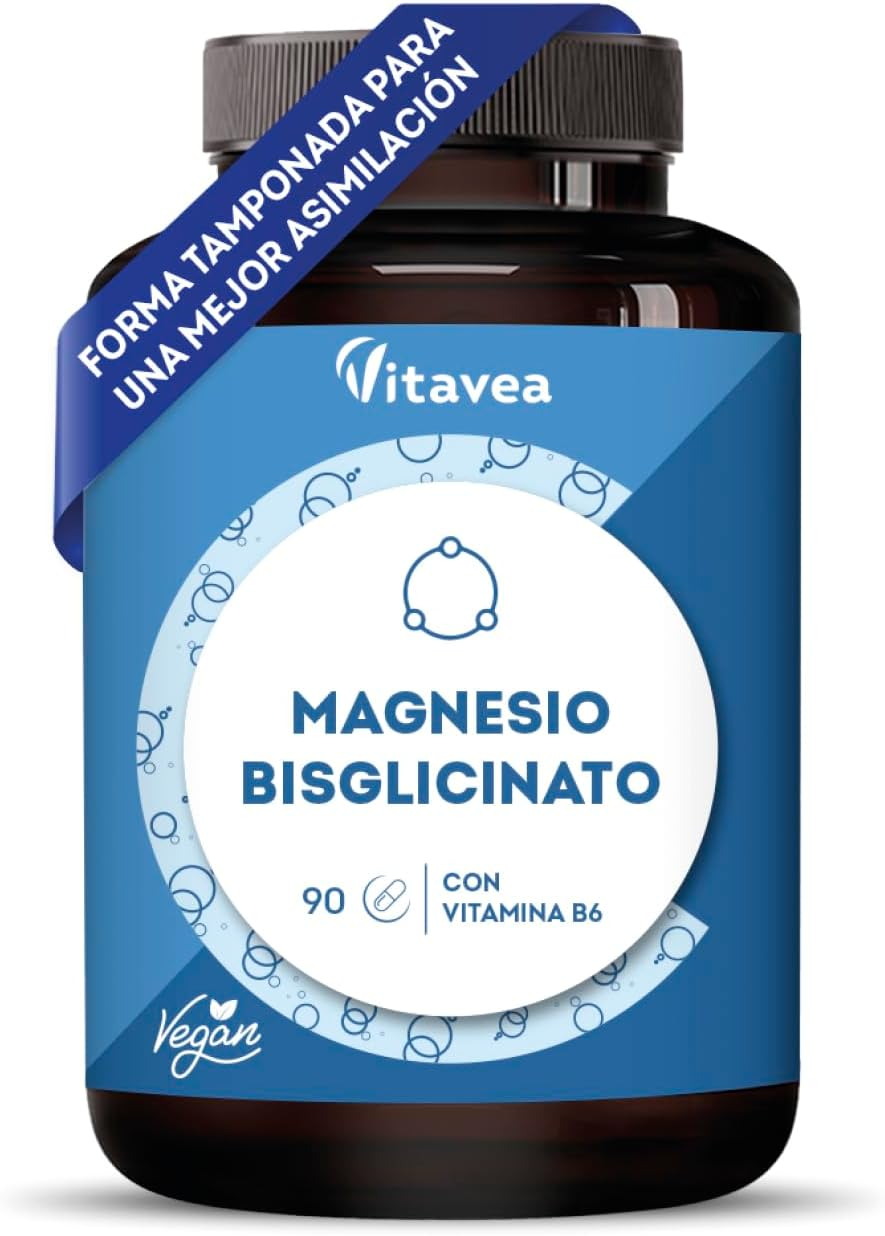 Bisglicinato De Magnesio Con Vitamina B6 – 250 Mg Magnesio Elemental/Día – Alta