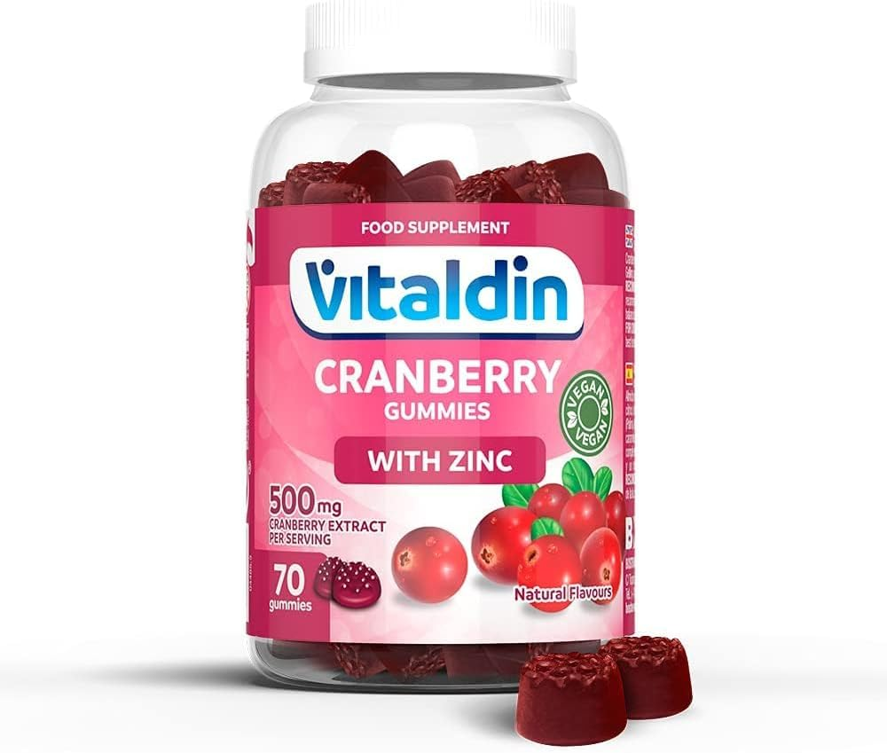 VITALDIN Cranberry Gummies –Extracto De Arándano Rojo + Zinc – 70 Gominolas – Ve