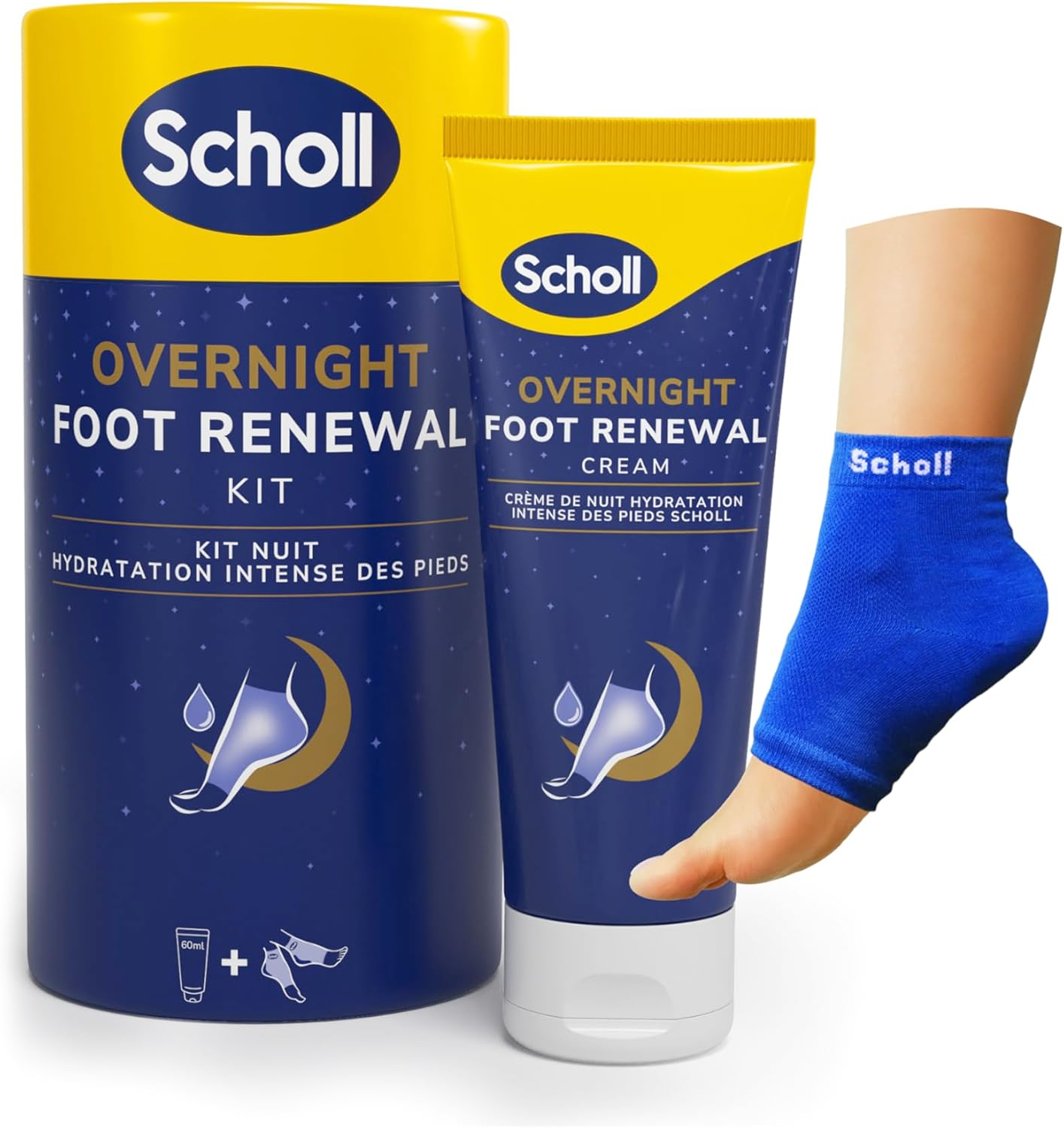 Scholl Kit Nocturno De Los Pies - Crema Para El Cuidado De Los Pie De 60 Ml - Ta