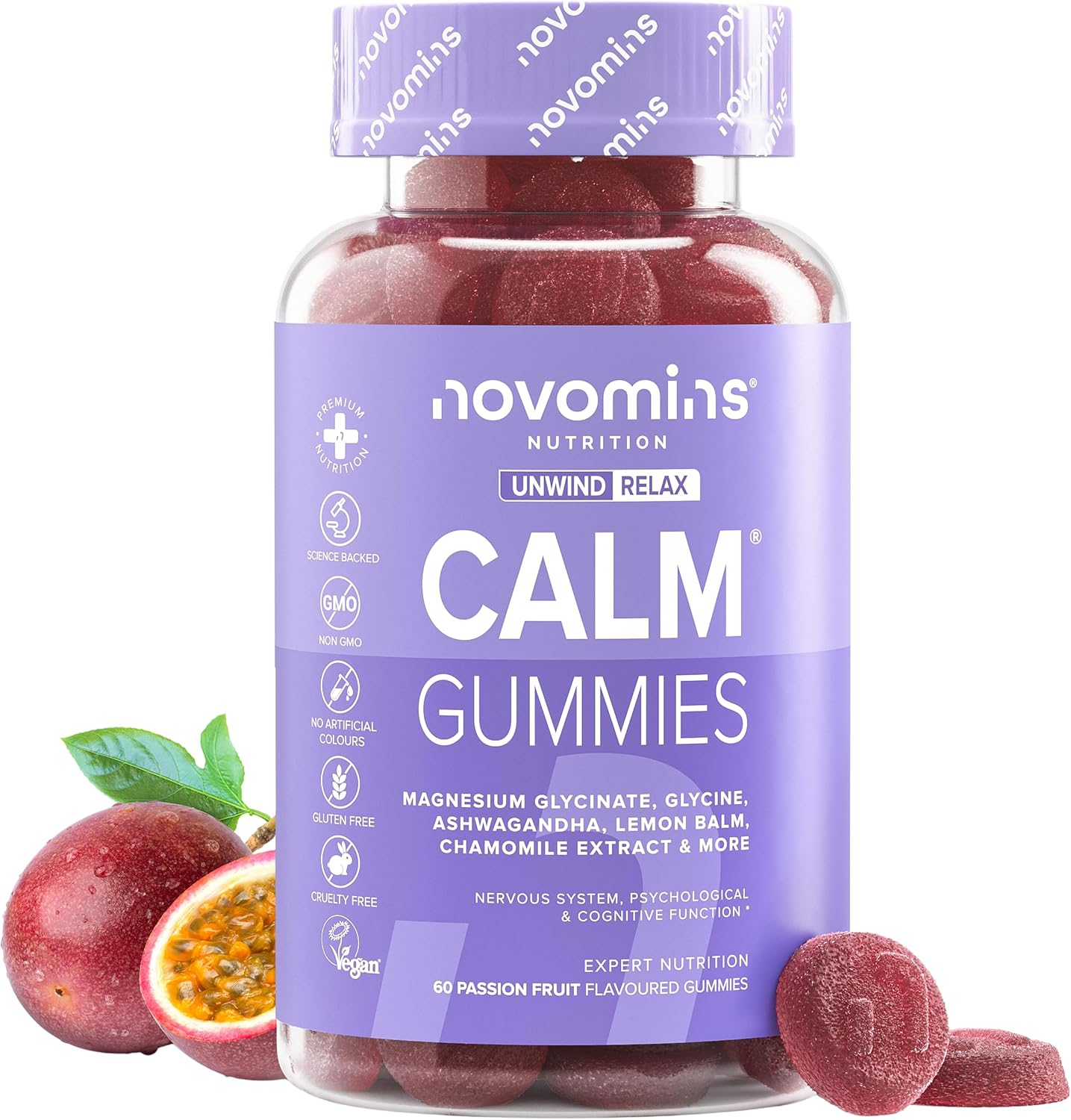 Magnesio Glicinato Gominolas - Calm Gummies Con 1050 Mg De Glicinato Y Citrato D