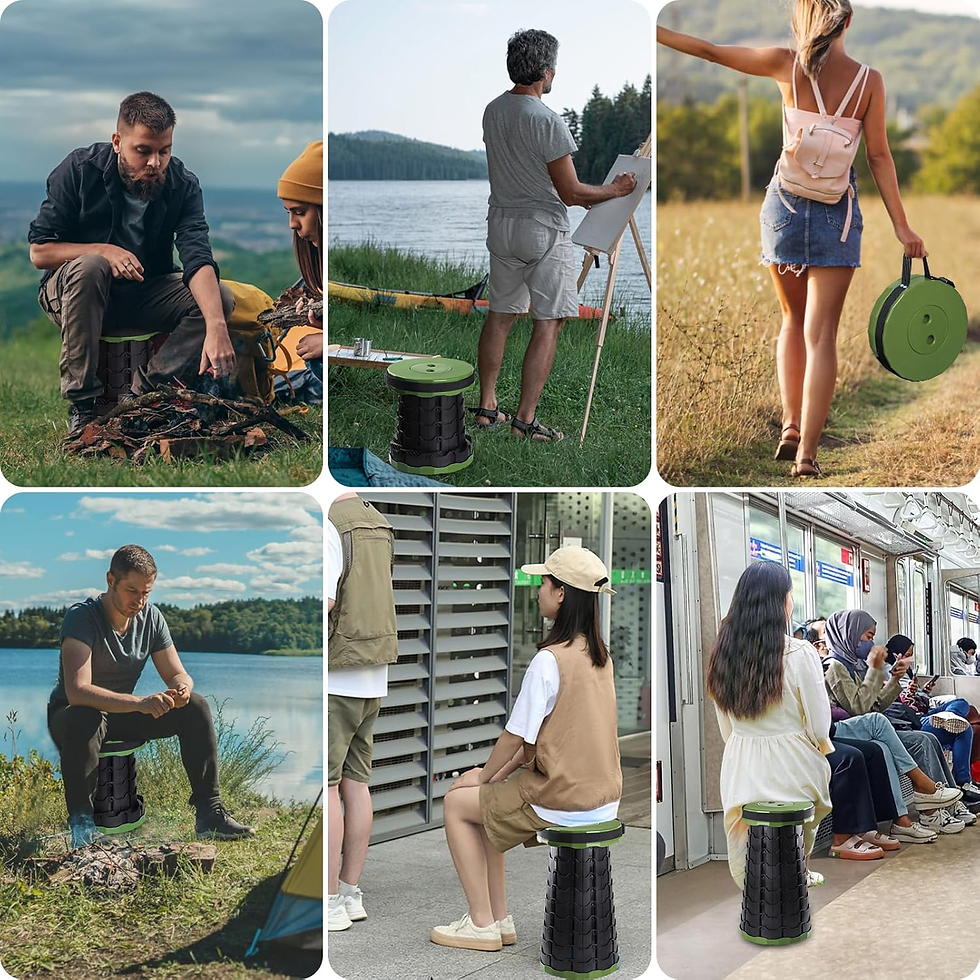 Miniatura: Taburete Telescópico Portátil,Taburete Plegable Camping Con Gran Capacidad De Ca