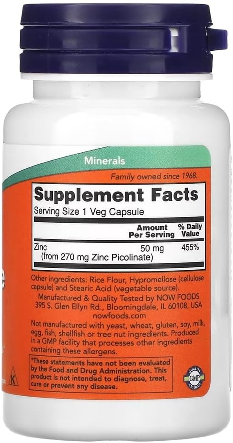 Miniatura: Now Foods - ZINC PICOLINATE 50 Mg | Apoya El Sistema Inmunológico Y La Salud De 