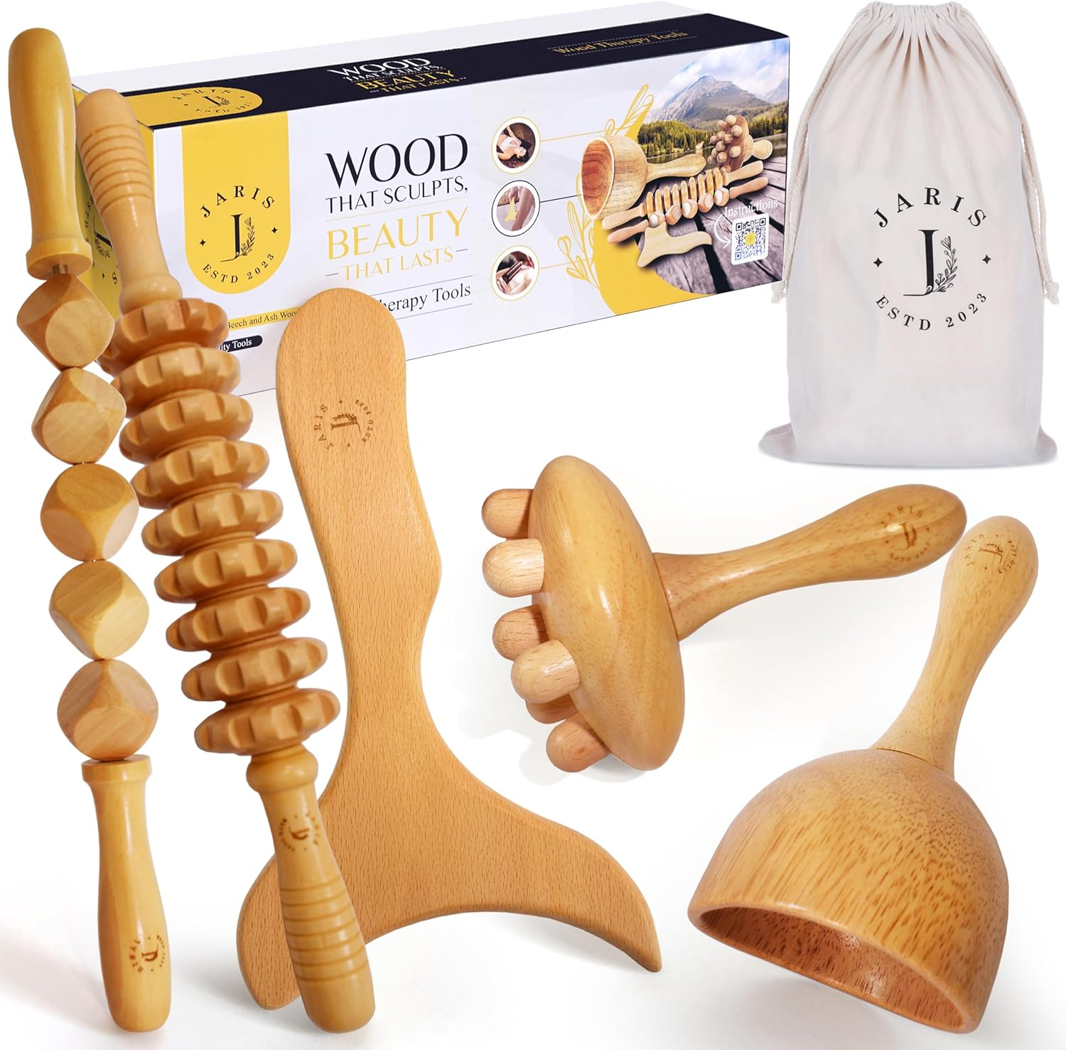JARIS - Kit De Maderoterapia Corporal Profesional Para Masajes - Maderoterapia A