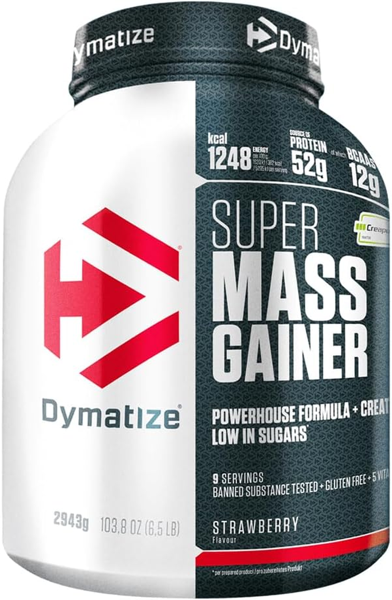 Dymatize Super Mass Gainer Strawberry 2943G - Polvo Para Ganar Peso + Carbohidra