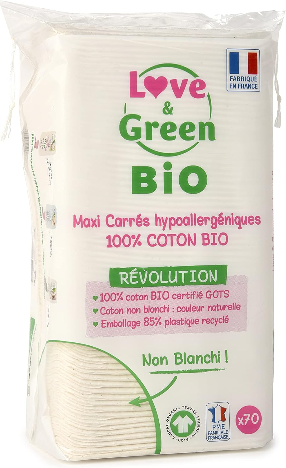 Cotton Maxi Cuadrados Hipoalergénicos – Cambio Y Aseo Para Bebé, Sin Blanquear Y