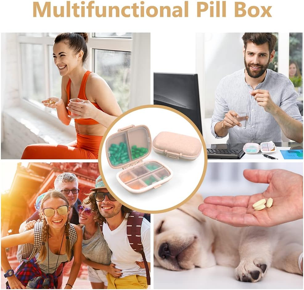 Miniatura: Pastillero Caja De Pastillas Con 8 Compartimentos, Portátiles De Viaje, Diario B