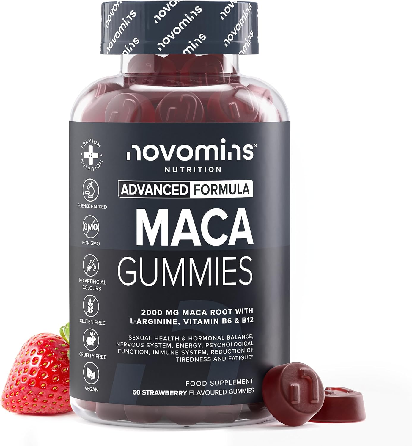 Maca Negra 2000Mg - 60 Gominolas - Con Raíz De Maca Peruana, L-Arginina, Vitamin