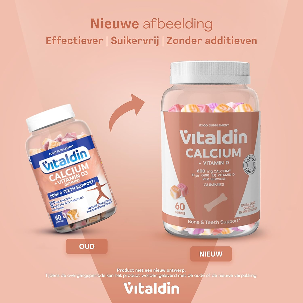 Miniatura: VITALDIN Calcio + Vitamina D3 | SIN AZÚCAR | Apoyo a Huesos, Dientes Y Músculos 