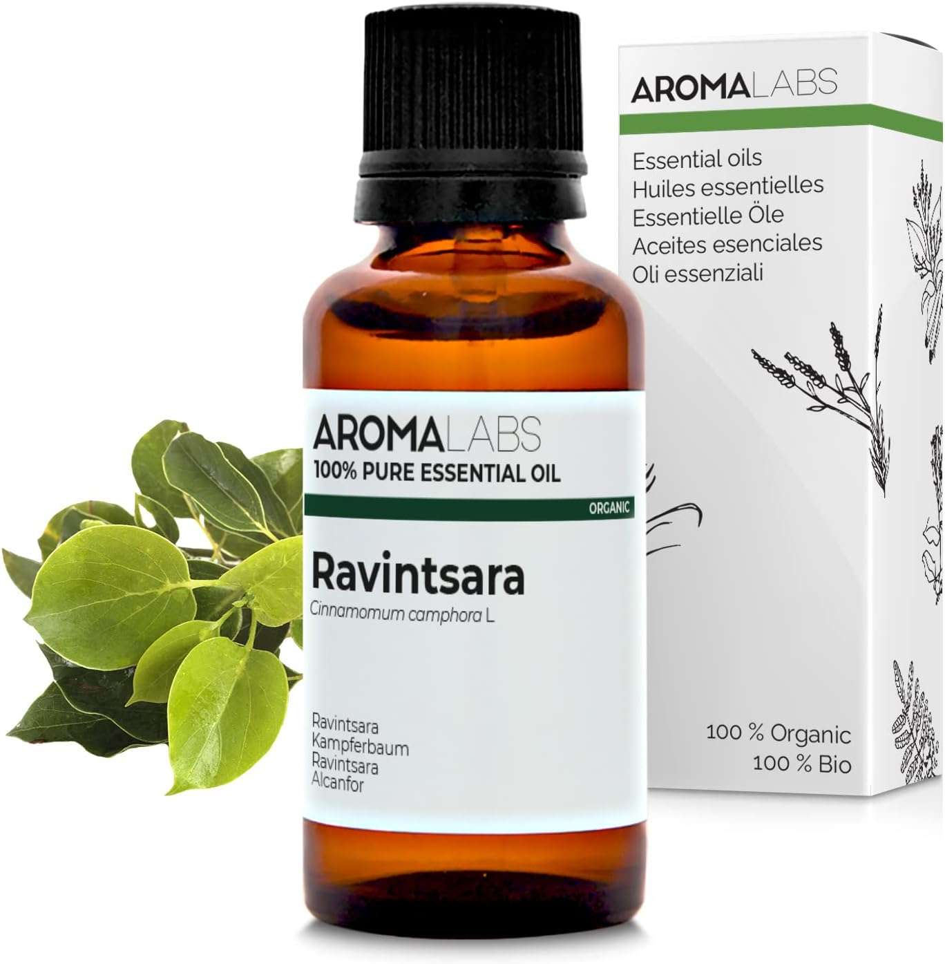 Ravintsara BIO (Cinnamomum Camphora - QT Cineol) - 30 Ml - Aceite Esencial Quimi