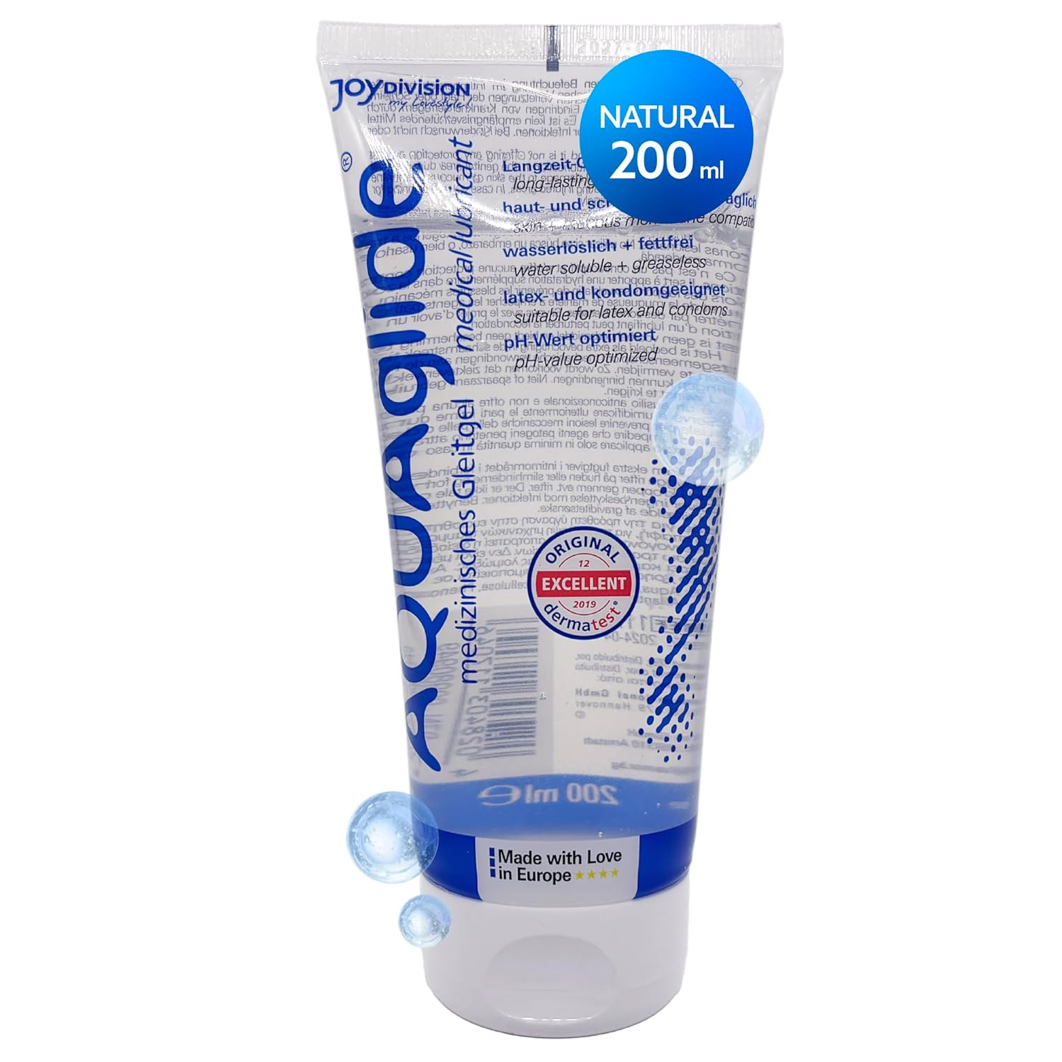 JOYDIVISION Original Aquaglide 200 Ml Lubricante Natural, Lubricante Transparent