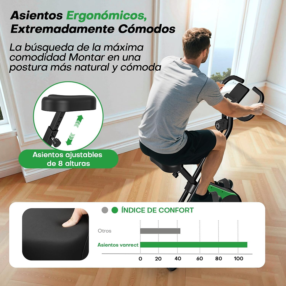 Miniatura: Bicicleta Estatica Plegable Con 16 Niveles De Resistencia, Monitor LCD Y Medició