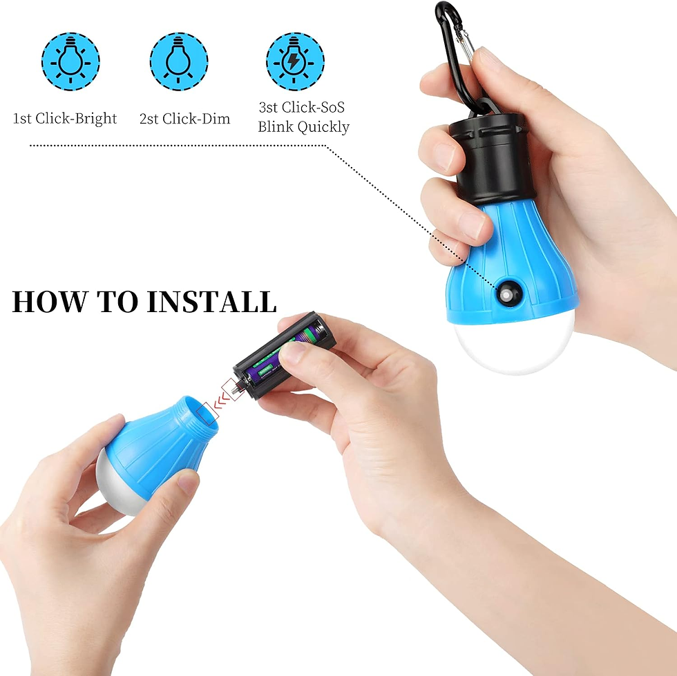 Miniatura: Lámpara De Camping, 4 X LED Linterna De Camping Con Pilas Lámpara De Camping Luz