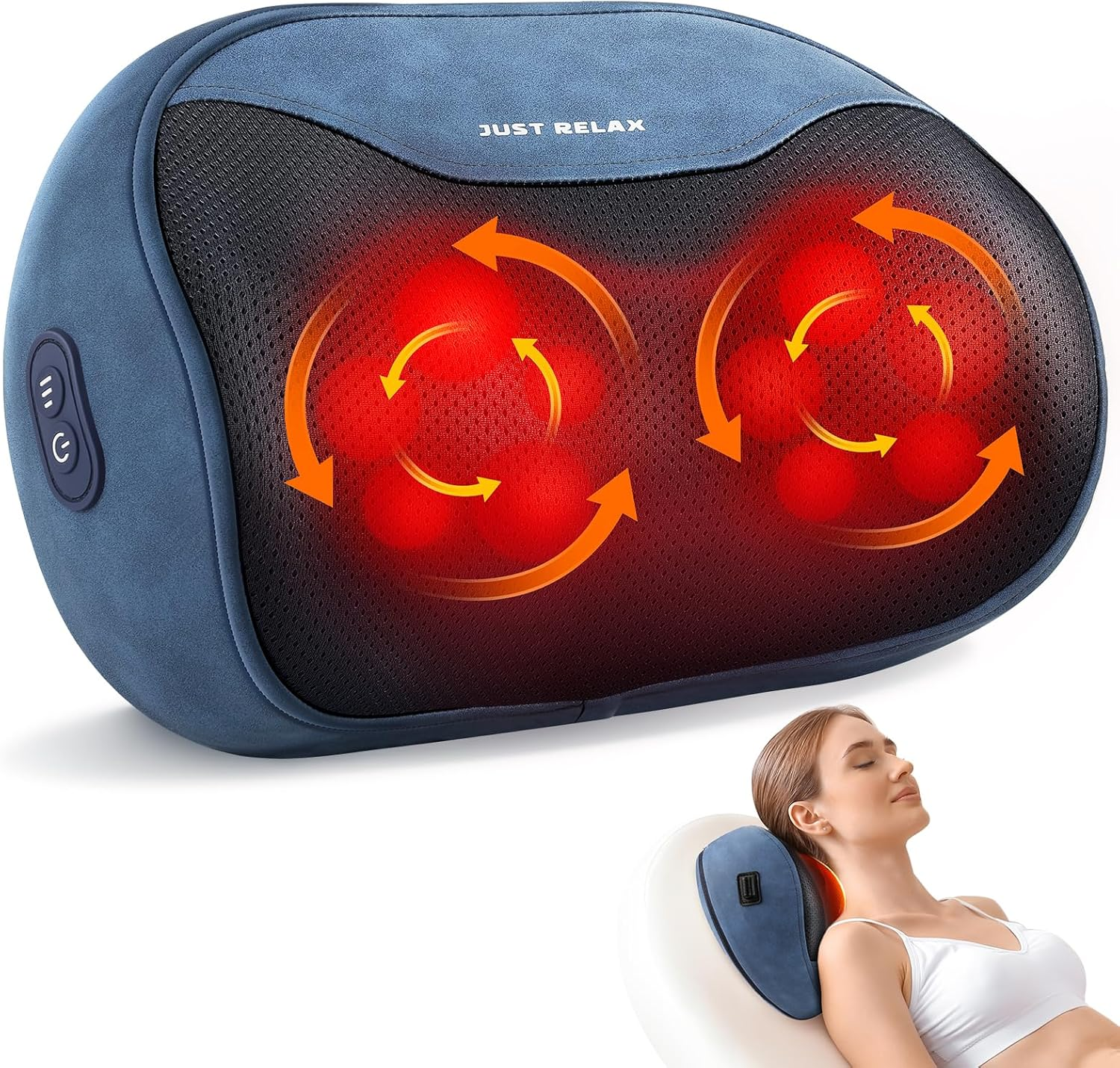 4D Shiatsu Masajeador Con Función De Calentamiento, Almohada De Masaje Eléctrica