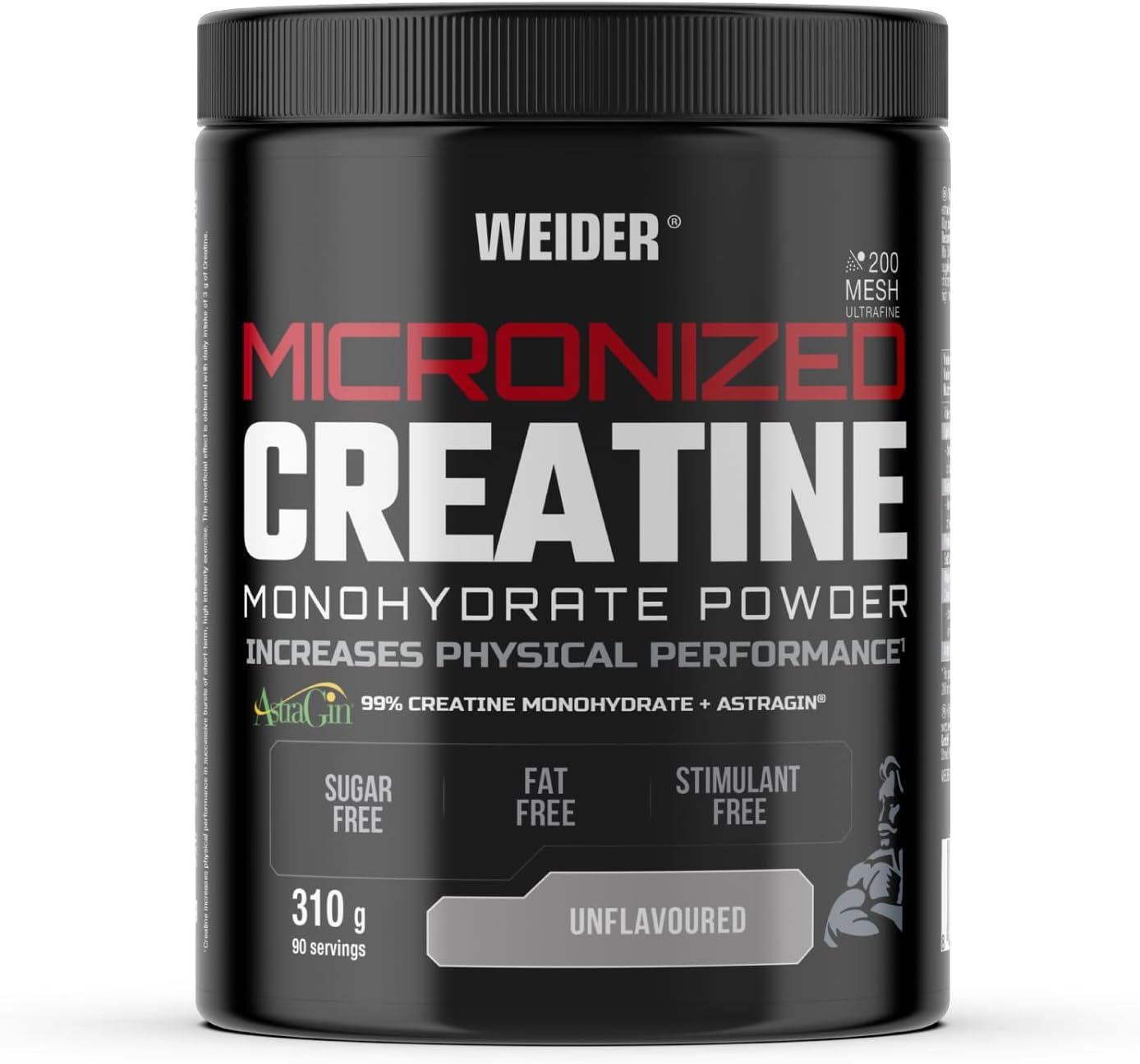 Weider Micronized Creatine Monohydrate Powder (310G) Sabor Neutro. 99% Monohidra