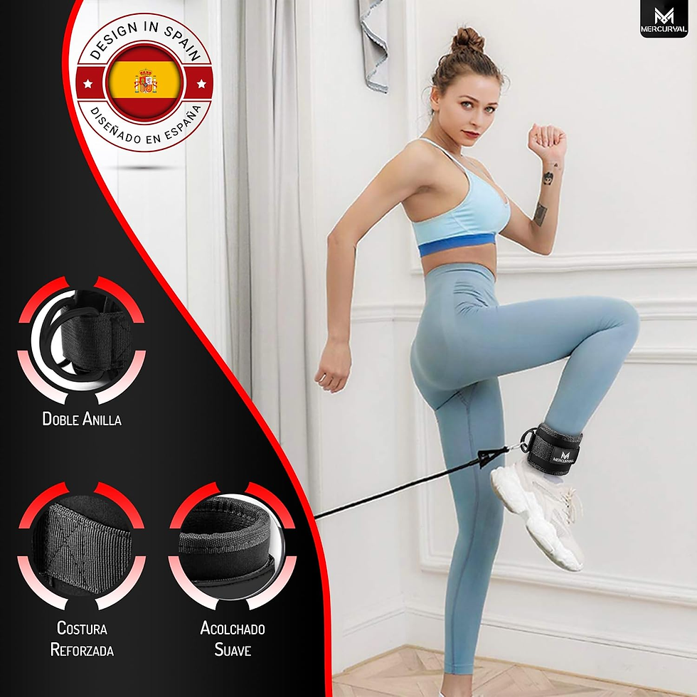 Miniatura: MERCURYAL Pack 2 Tobilleras Poleas Gym - Tobillera Para Polea Acolchado Para Muj