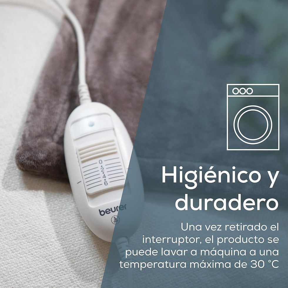 Miniatura: Beurer HD 75 Manta Eléctrica, Acogedora Manta Térmica Con 6 Ajustes De Temperatu