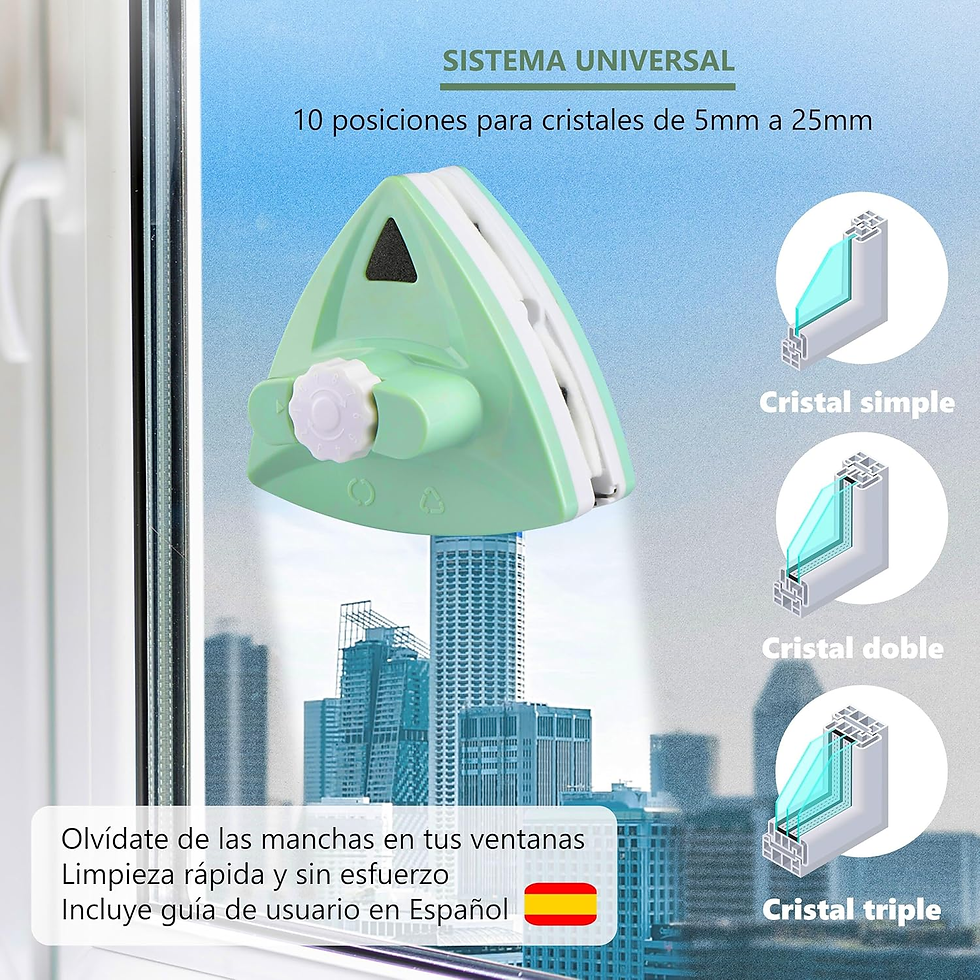 Miniatura: Limpiacristales Magnetico Regulable 5-25 Mm - Limpieza Segura Del Exterior Sin E