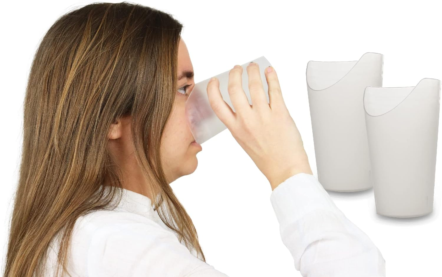 PEPE Mobility Vaso Recortado Disfagia anti Atragantamiento (X2 Uds), Hueco Para