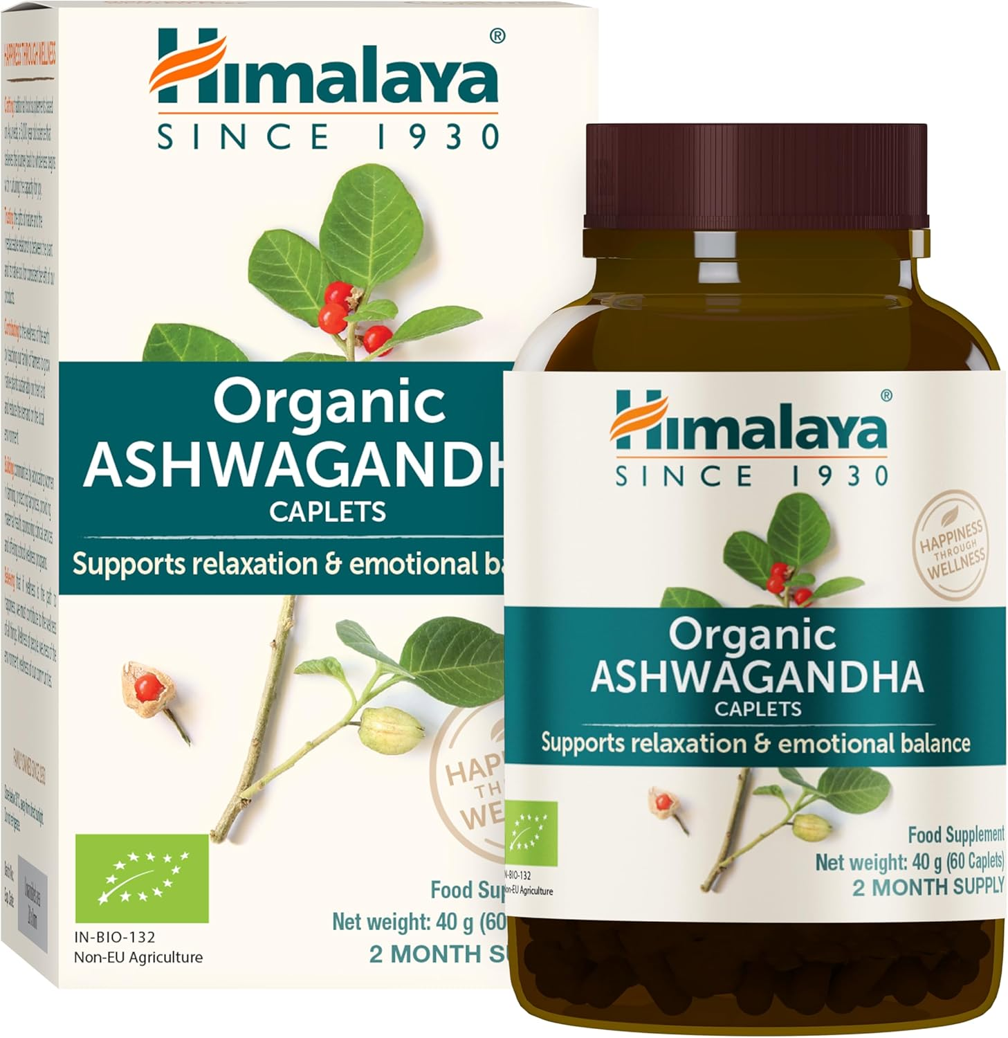 Himalaya Orgánica Ashwagandha (Indian Ginseng) Suplemento De Hierbas Para El Ali
